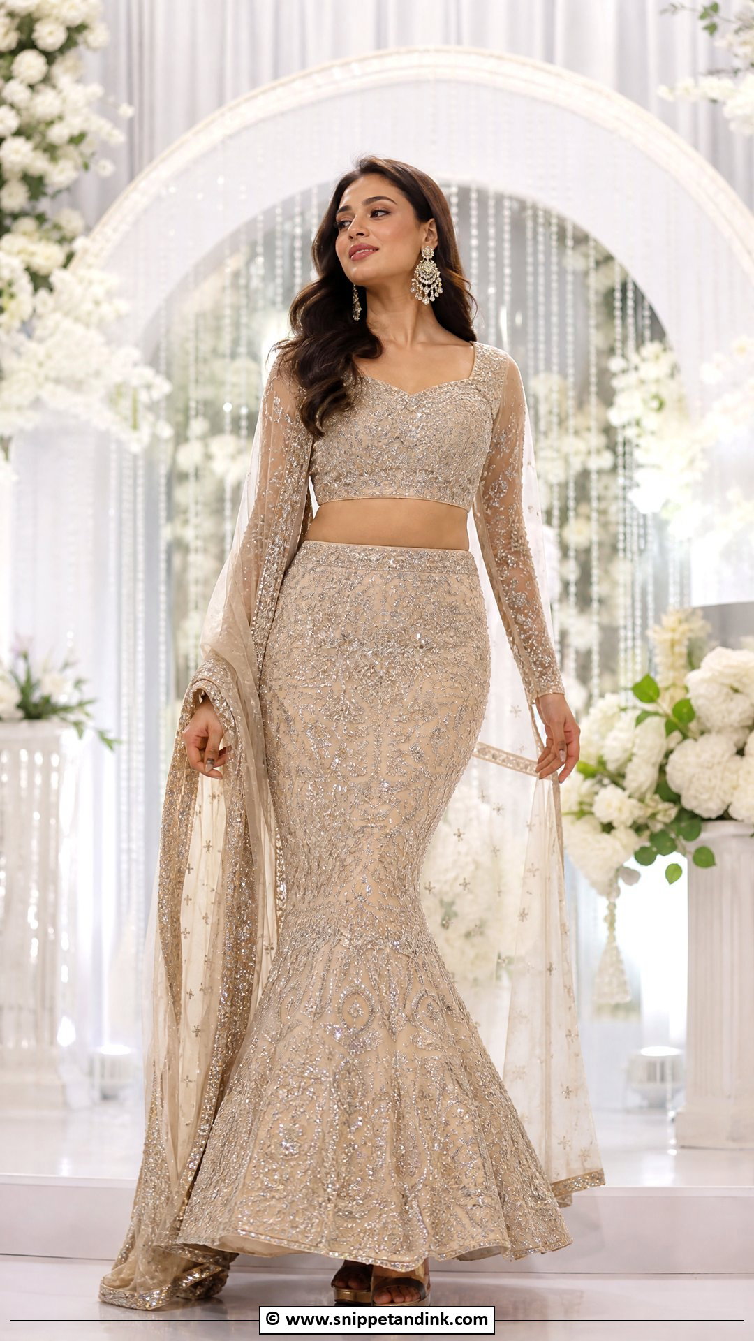 Fish Cut Sangeet Lehenga - Snippet and Ink - 35 Bridal Sangeet Outfit Ideas