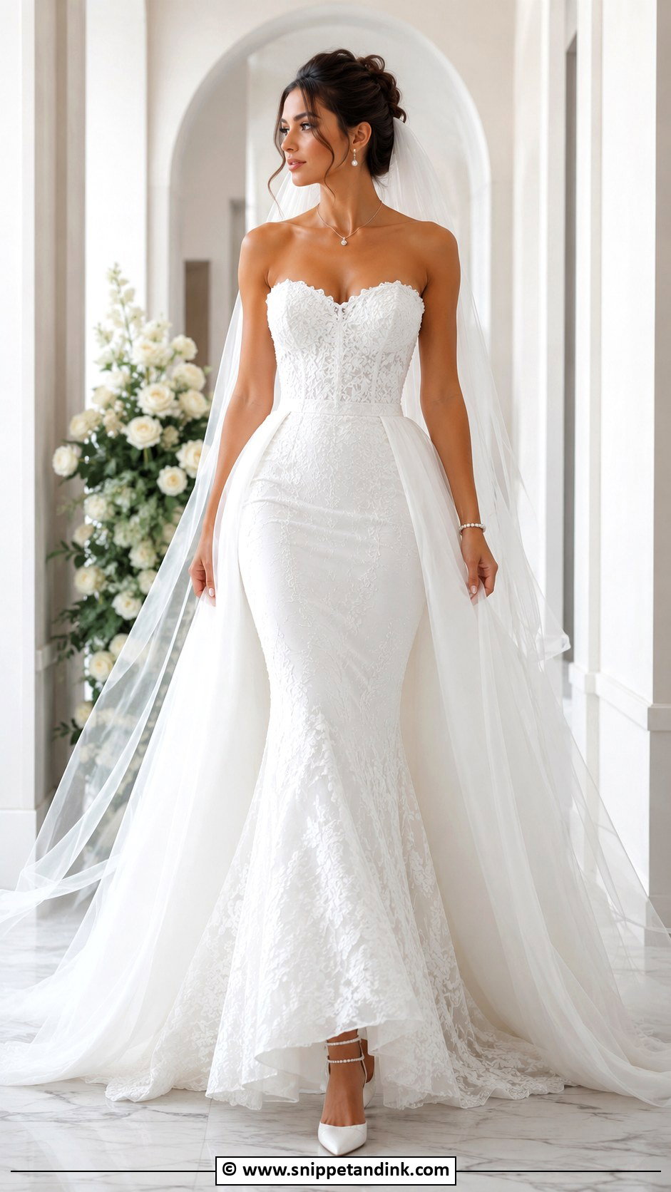 Fishtail Wedding Dress With Overskirt - Snippet and Ink - 25 Fishtail Wedding Dress Ideas