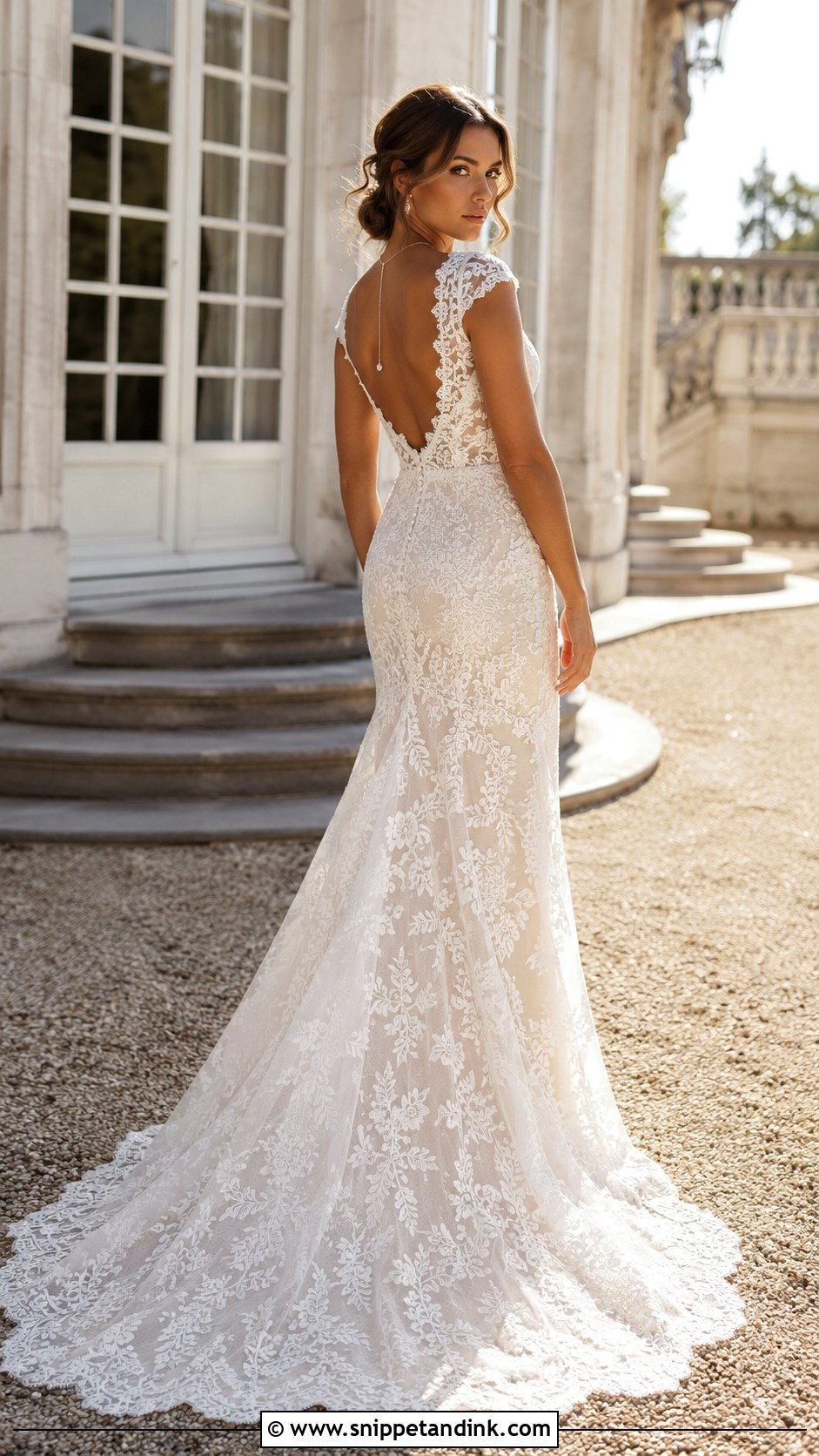 Fit And Flare Bohemian Lace Wedding Dress - Snippet and Ink - 20 Bohemian Lace Wedding Dress Ideas