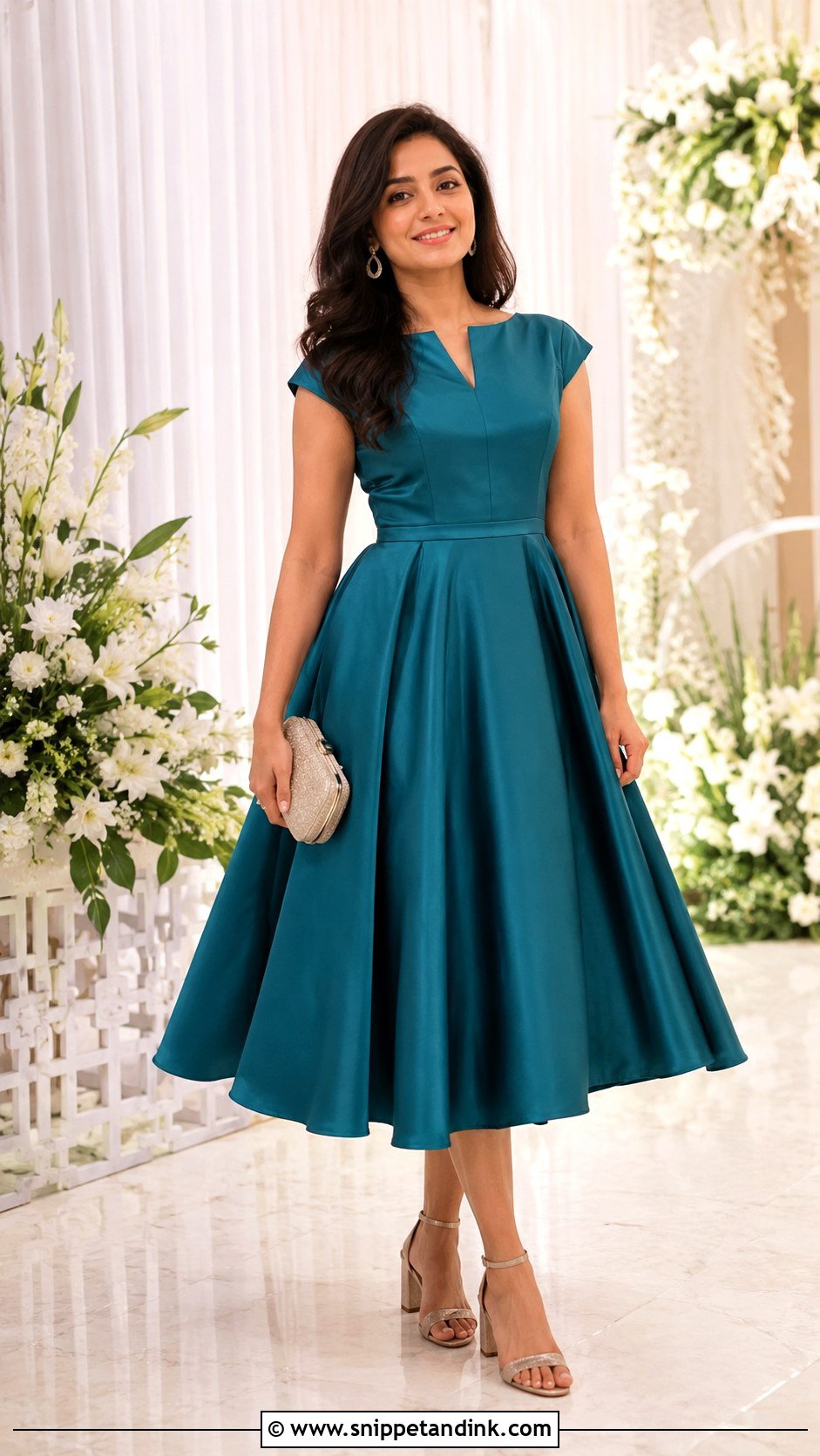 Fit And Flare Frock For Wedding - Snippet and Ink - 25 Party Frocks for Women Wedding Ideas