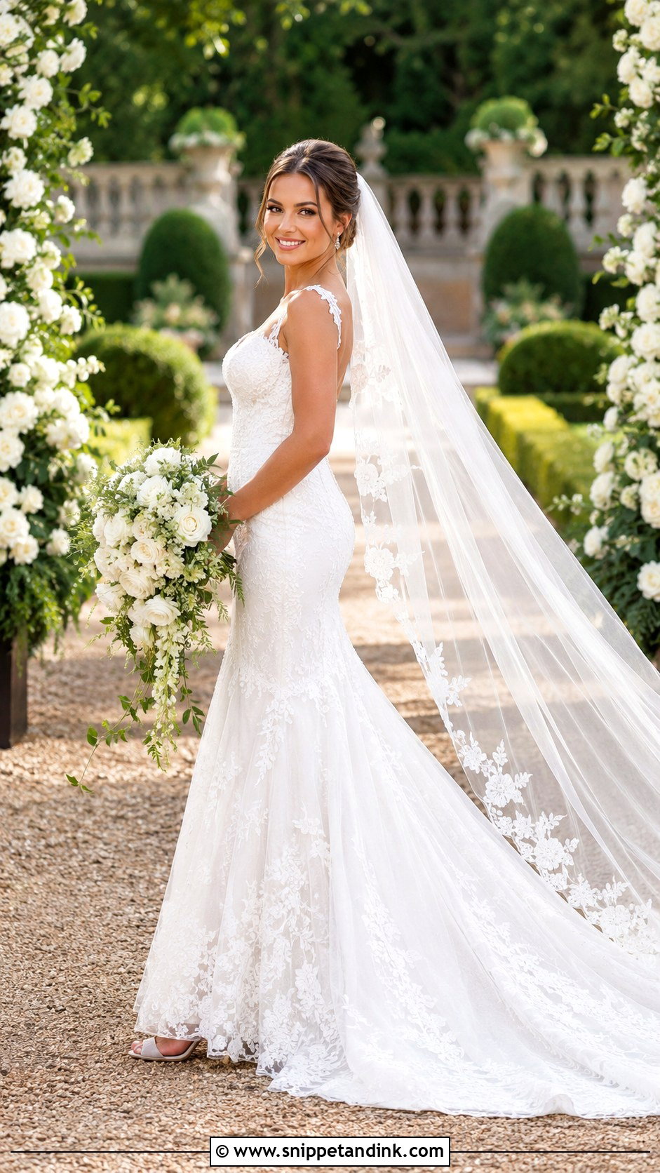 Fit And Flare Lace Wedding Dress - Snippet and Ink - 20 Enchanted Garden Wedding Dress Ideas