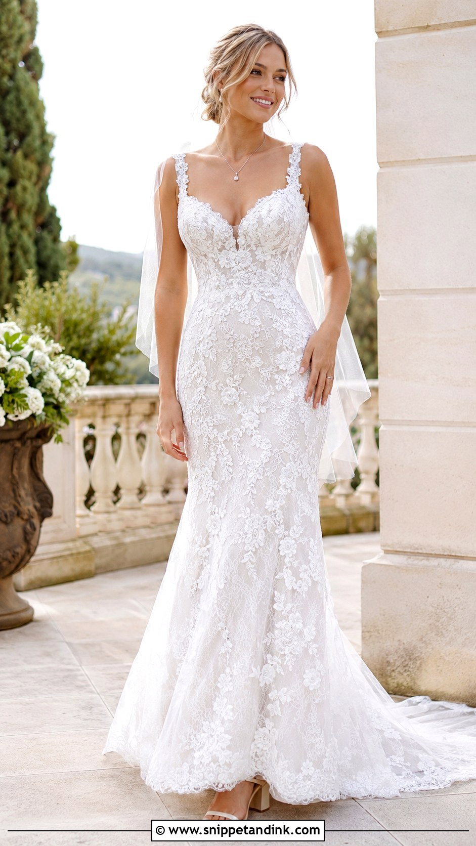 Fit And Flare Lace Wedding Gown - Snippet and Ink - 20 Lace Gown Styles for Wedding