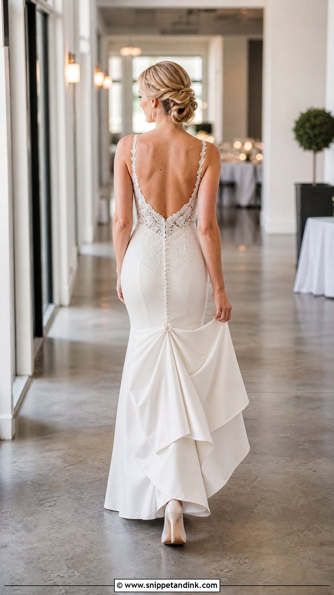 Fit And Flare Wedding Dress Bustle - Snippet and Ink - 25 Wedding Dress Bustle Ideas