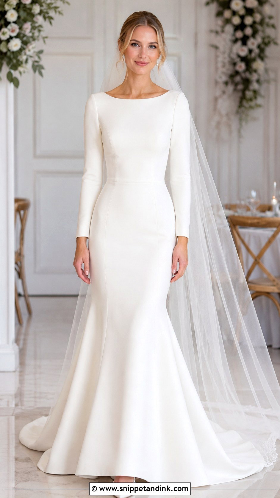 Fit And Flare Wedding Dress With Sleeves - Snippet and Ink - 30 Simple Wedding Dress with Sleeves