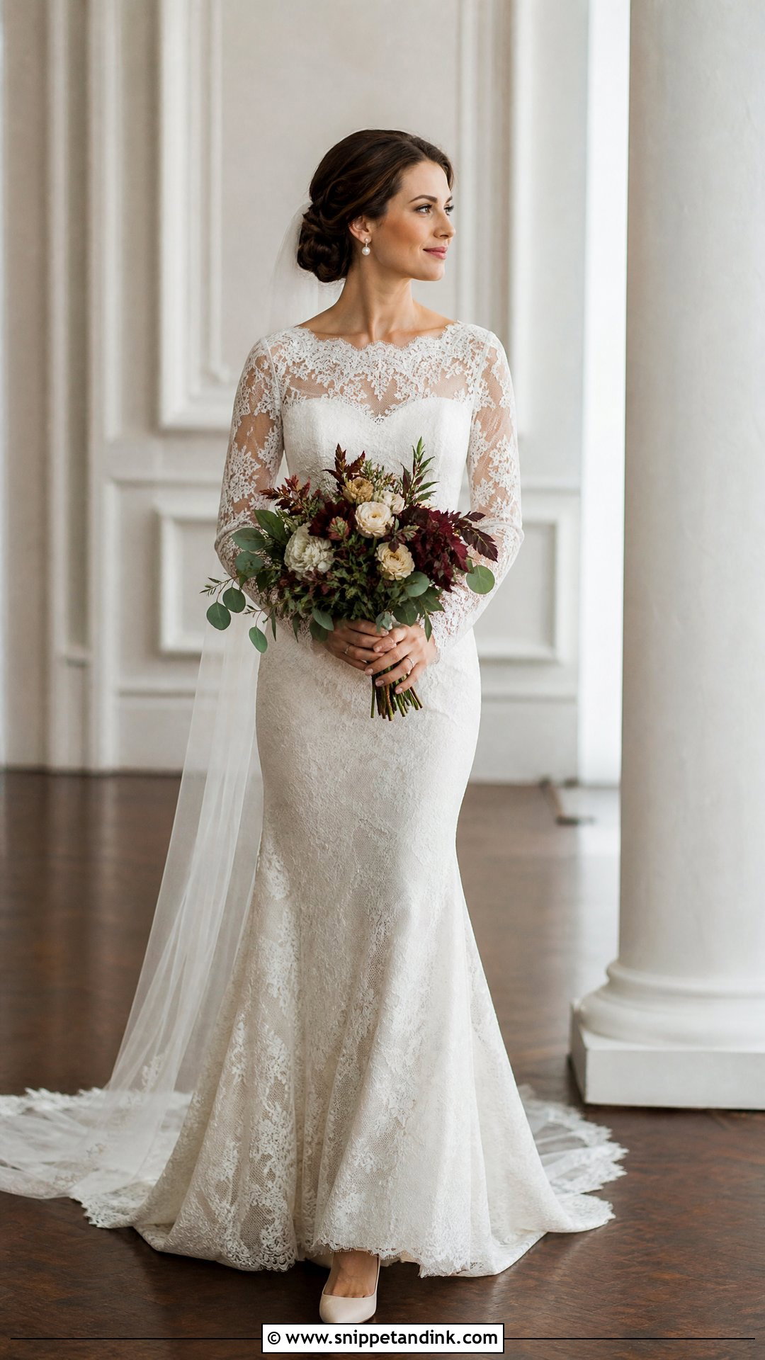 Fit And Flare Wedding Dress With Sleeves - Snippet and Ink - 25 Different Wedding Dress Styles