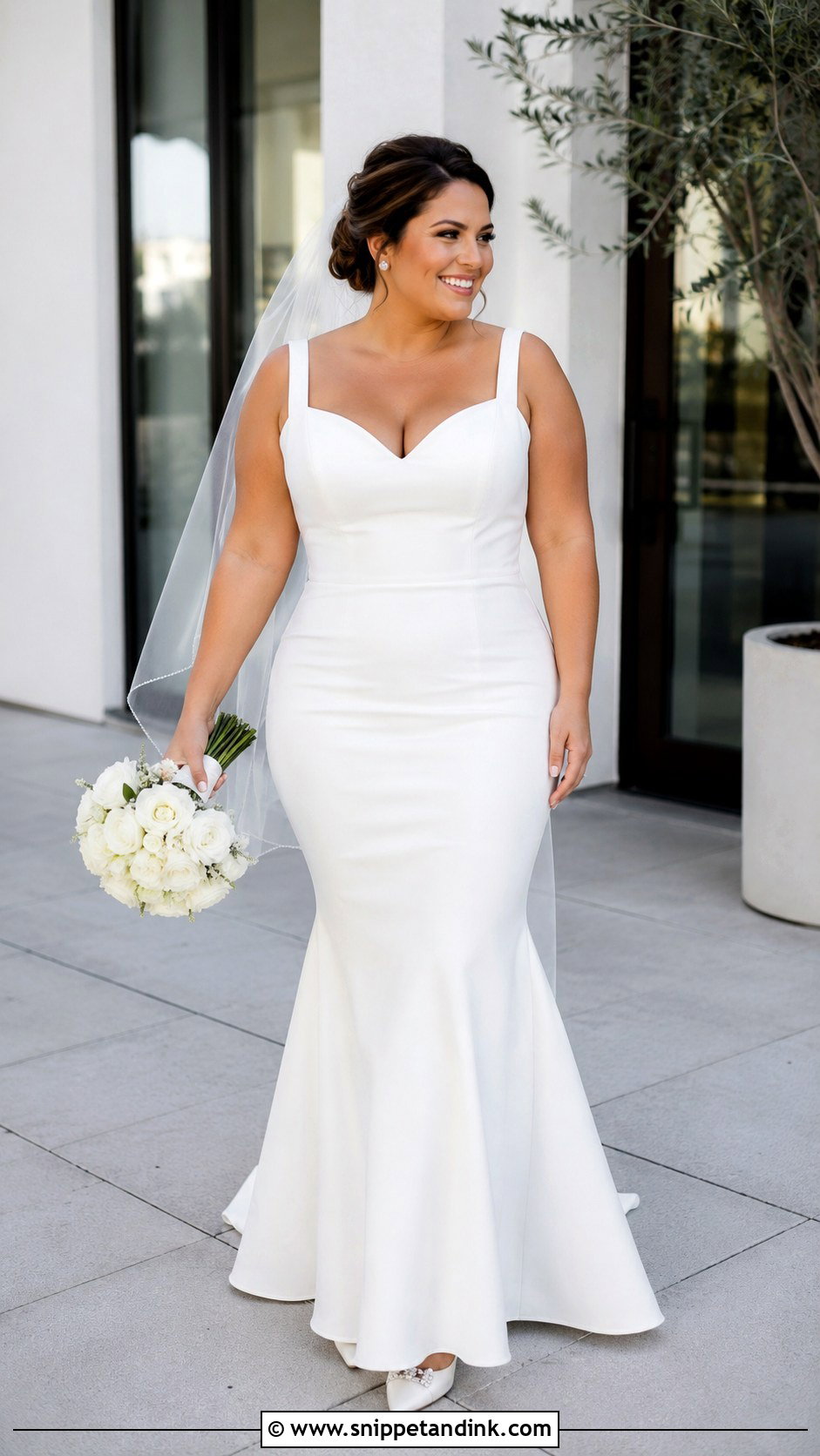 Fit And Flare Wedding Dress With Straps - Snippet and Ink - 20 Midsize Bride Wedding Dress Ideas