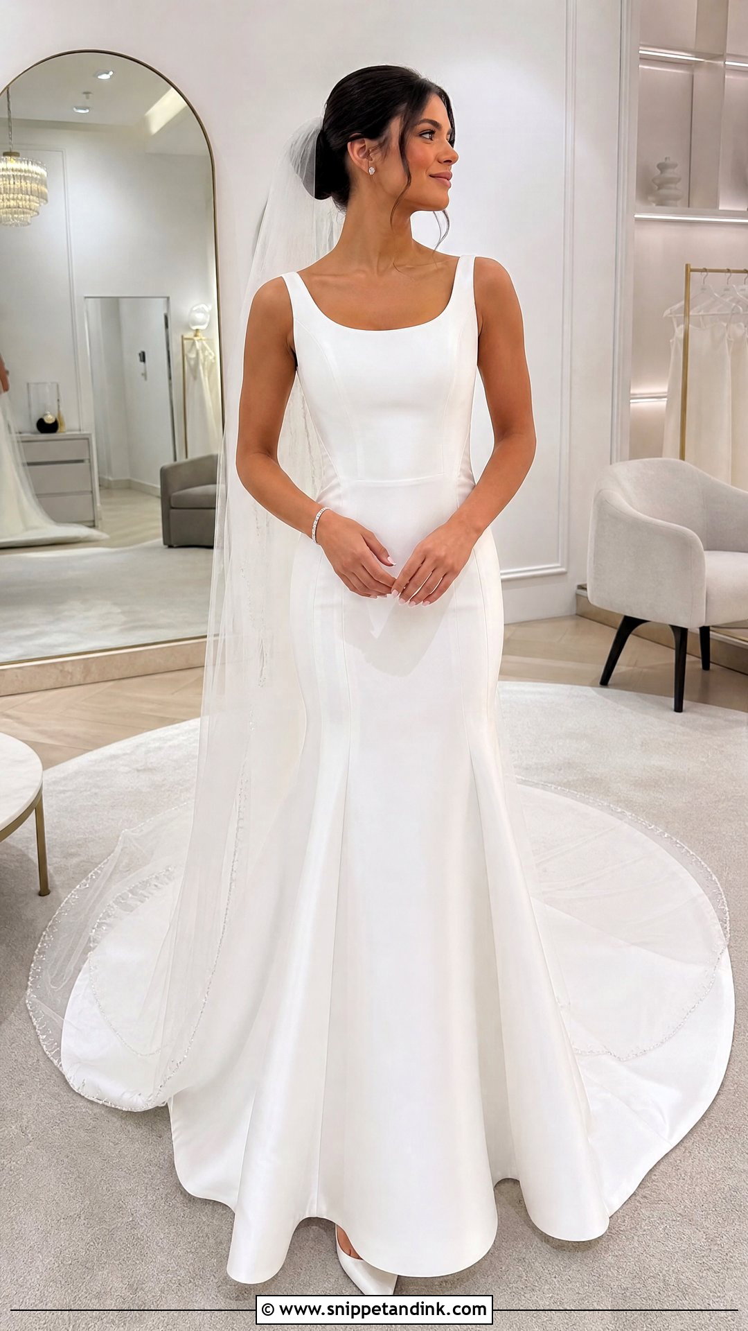 Fit And Flare White Duchess Gown - Snippet and Ink - 20 White Duchess Gown Styles
