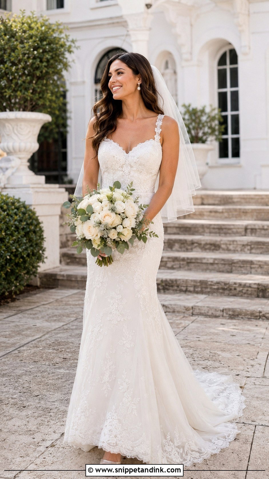 Fit and Flare Lace Sweetheart Wedding Dress - Snippet and Ink - 20 Lace Sweetheart Wedding Dress Ideas