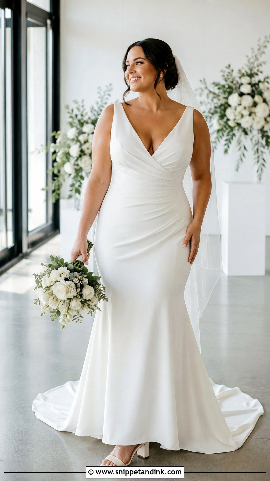 Fit and Flare Midsize Wedding Dress - Snippet and Ink - 20 Midsize Wedding Dresses