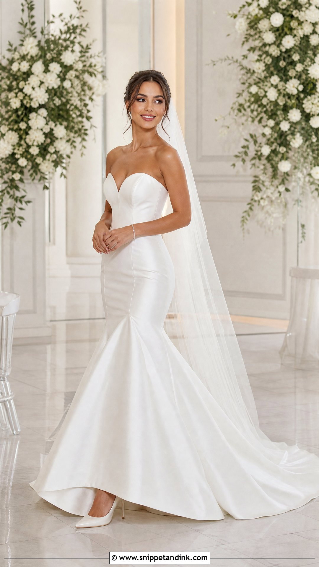 Fit and Flare Sweetheart Wedding Dress - Snippet and Ink - 20 Petite Bride Wedding Dress Ideas