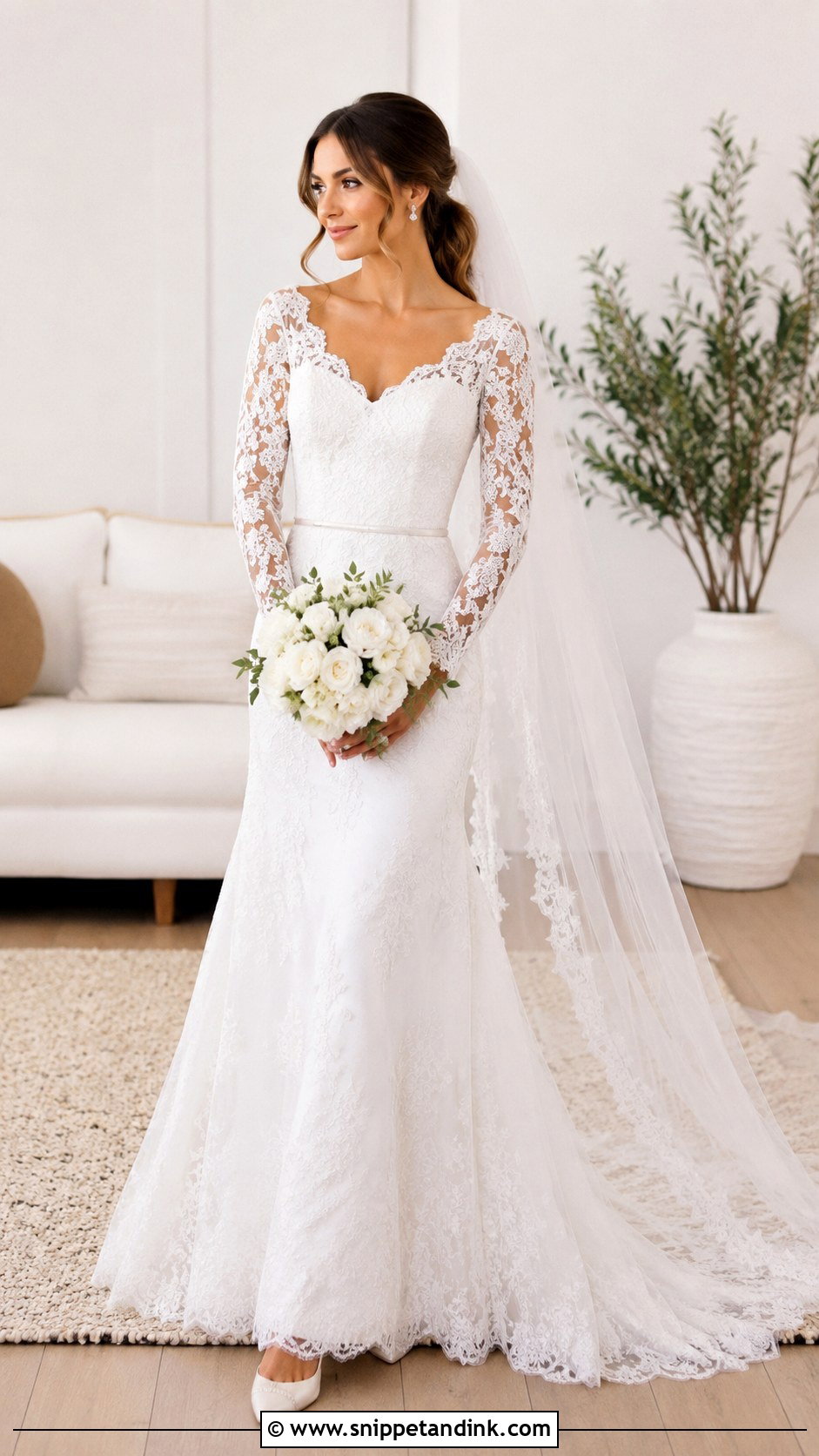 Fit and Flare Wedding Dress With Sleeves - Snippet and Ink - 20 Fitted Wedding Dress with Sleeves