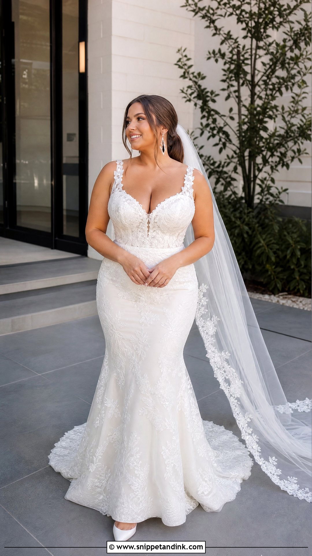Fit and Flare Wedding Dress With Wide Straps - Snippet and Ink - 25 Wedding Dresses for Big Busts