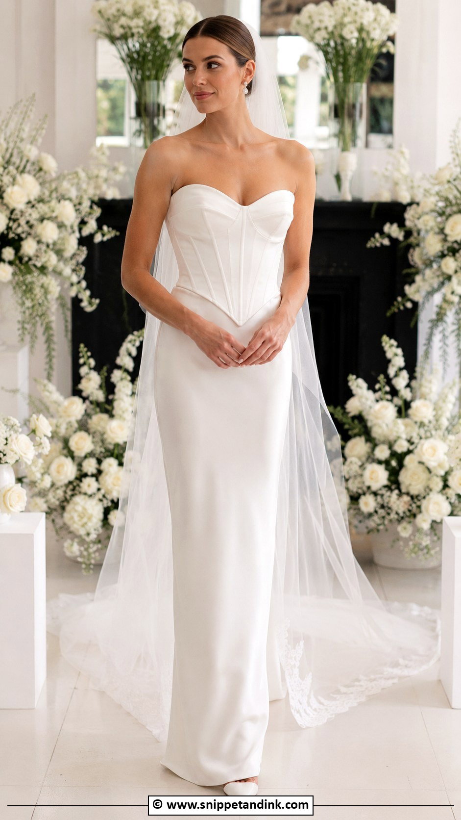 Fitted Basque Waist Wedding Dress - Snippet and Ink - 30 Fitted Wedding Dress Ideas