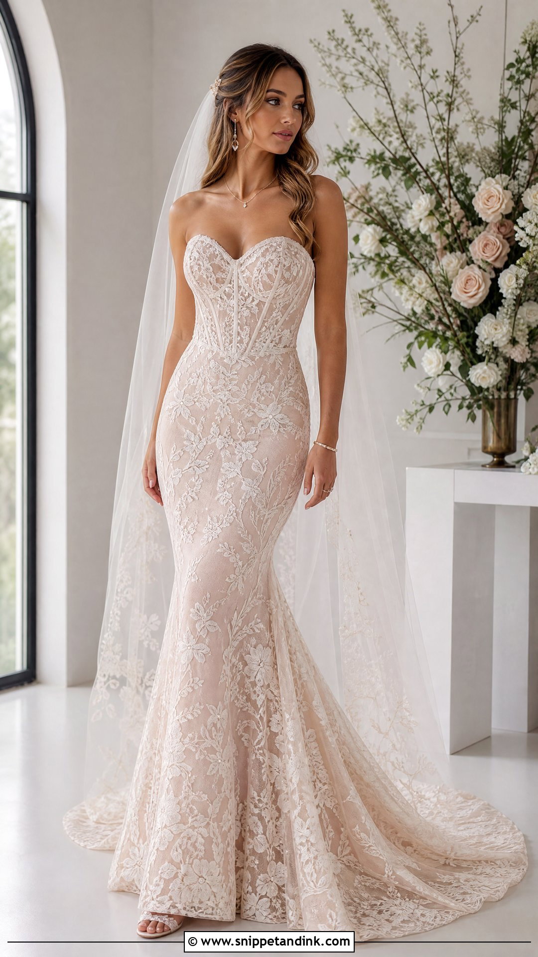 Fitted Blush Wedding Dress - Snippet and Ink - 25 Wedding Dresses Fitted