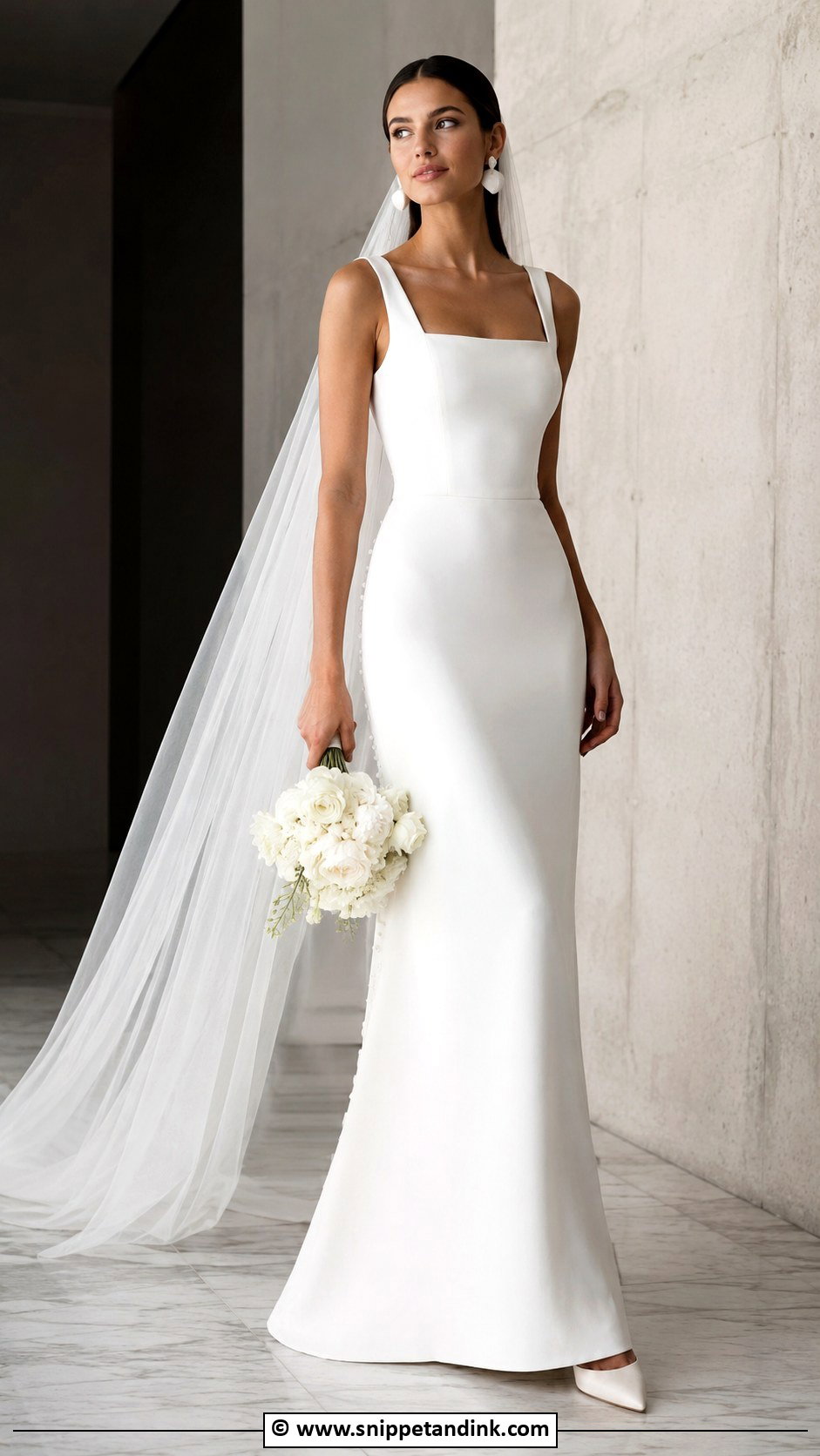 Fitted Crepe Wedding Dress - Snippet and Ink - 30 Fitted Wedding Dress Ideas