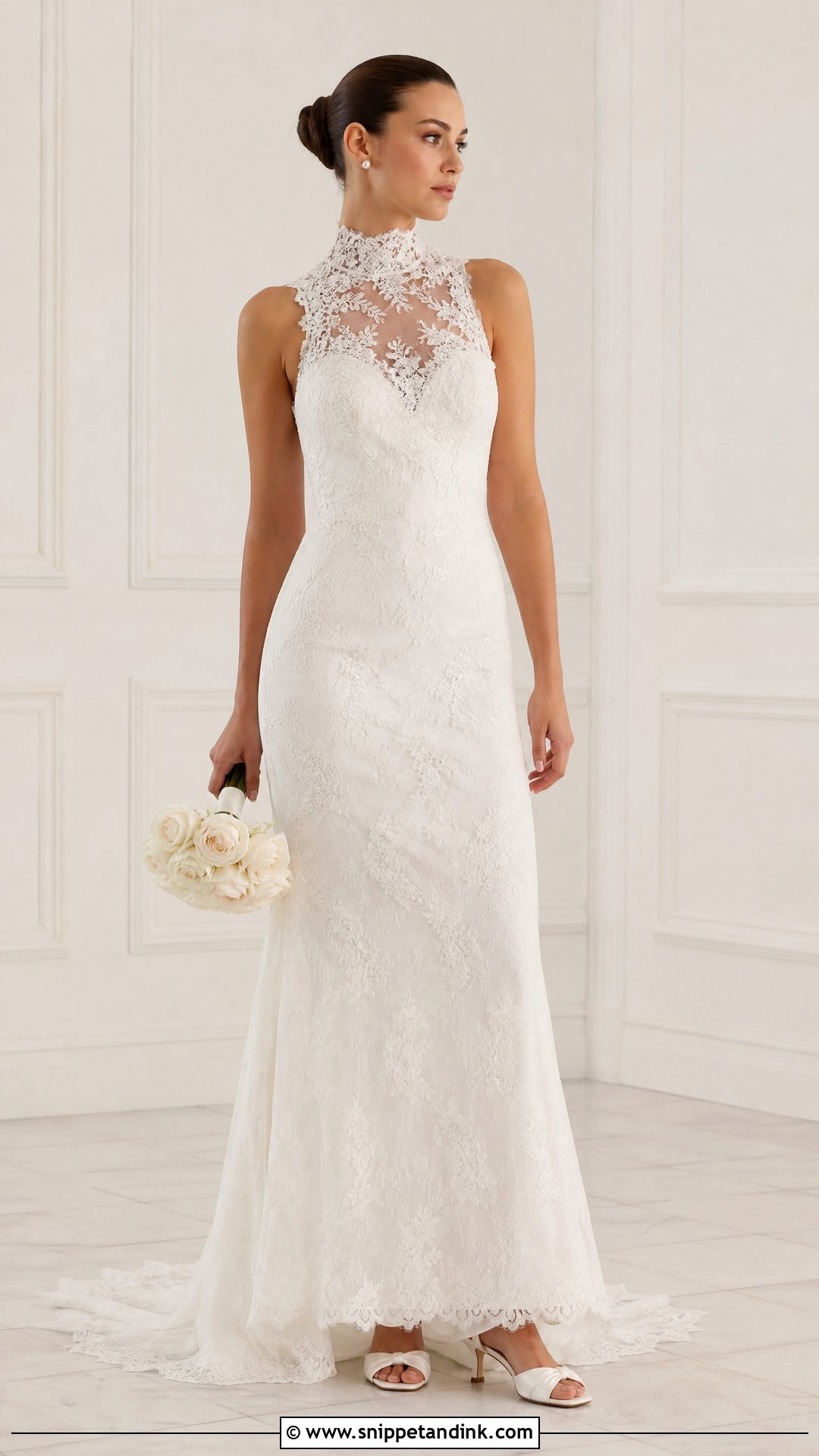 Fitted High Neck Wedding Dress - Snippet and Ink - 25 Wedding Dresses Fitted