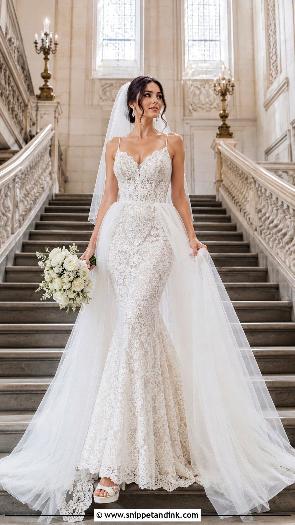 Fitted Lace Castle Wedding Dress - Snippet and Ink - 20 Castle Wedding Dress Ideas