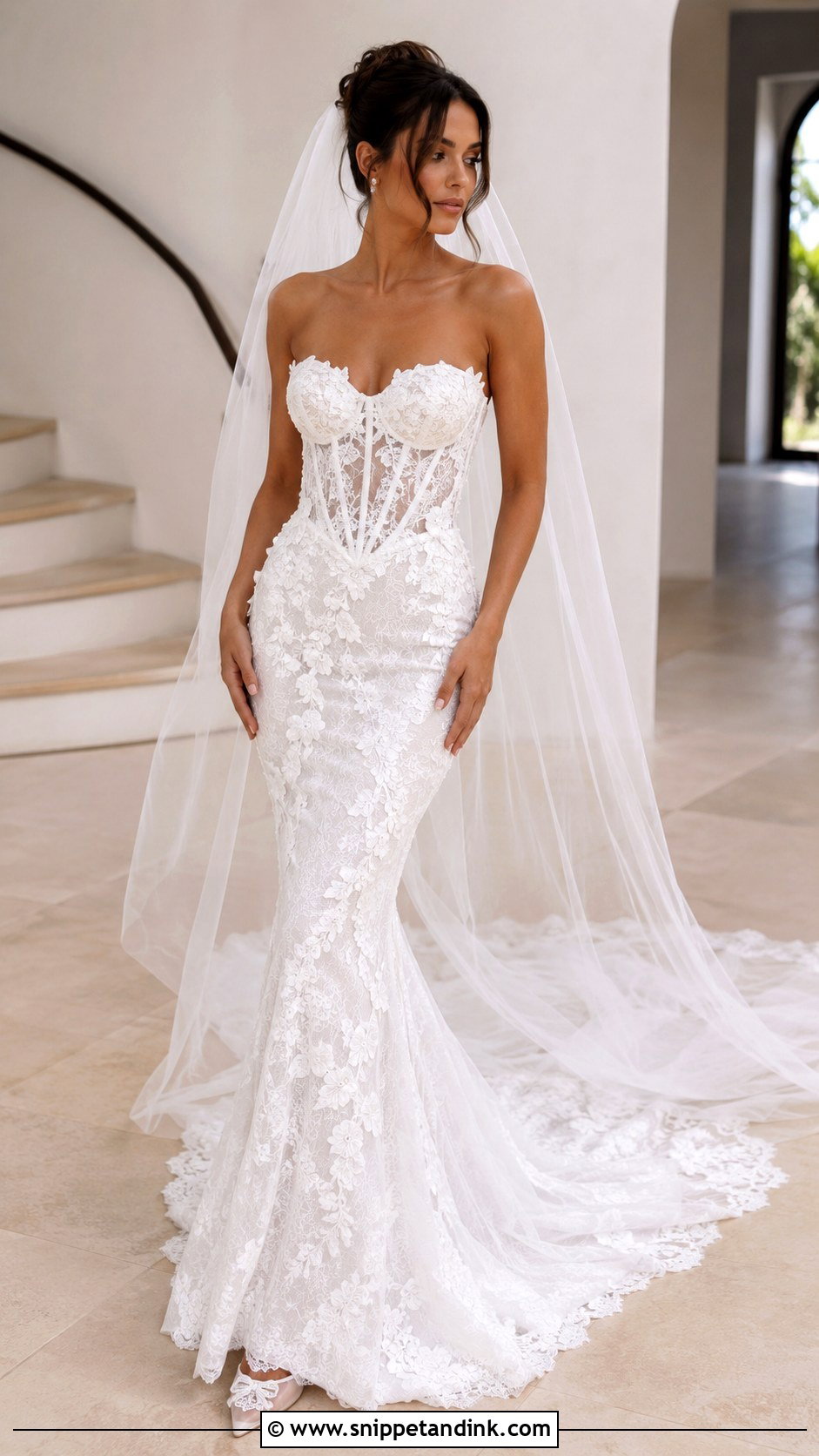 Fitted Lace Corset Wedding Dress - Snippet and Ink - 25 Fitted Lace Wedding Dress Ideas