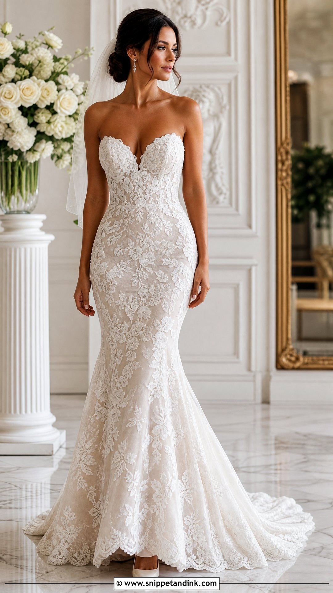 Fitted Lace Mermaid Wedding Dress - Snippet and Ink - 25 Wedding Dresses Fitted