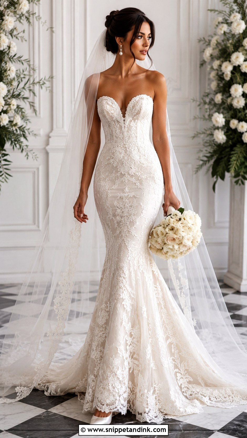 Fitted Lace Mermaid Wedding Dress - Snippet and Ink - 25 Fitted Lace Wedding Dress Ideas