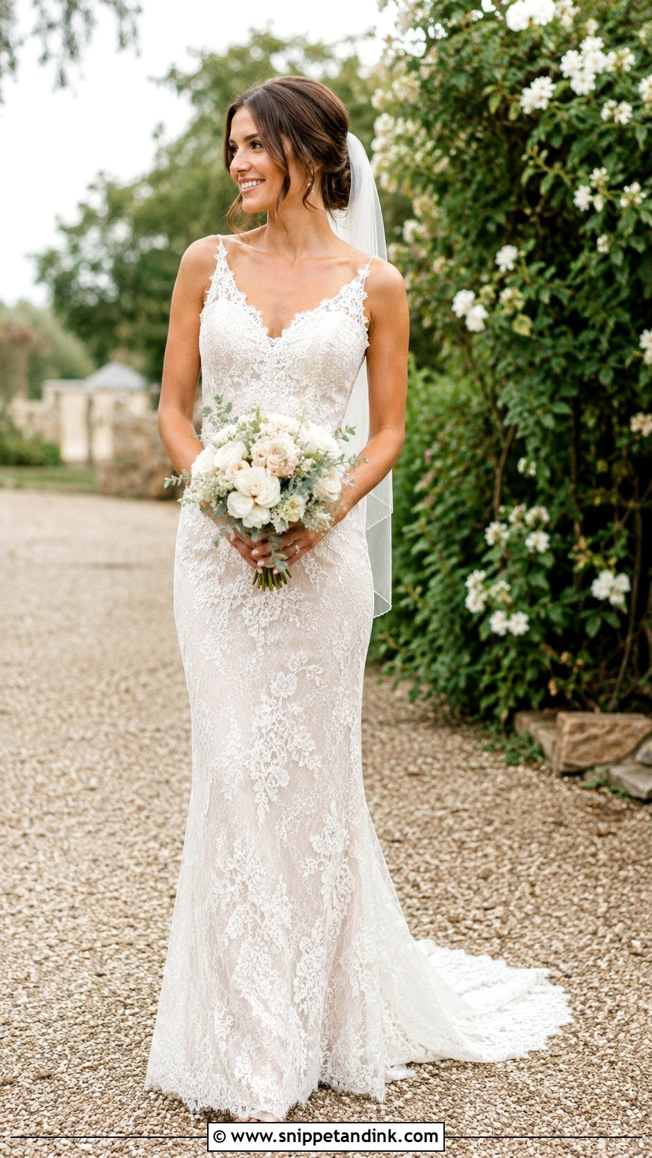 Fitted Lace Sheath Wedding Dress - Snippet and Ink - 25 Fitted Lace Wedding Dress Ideas
