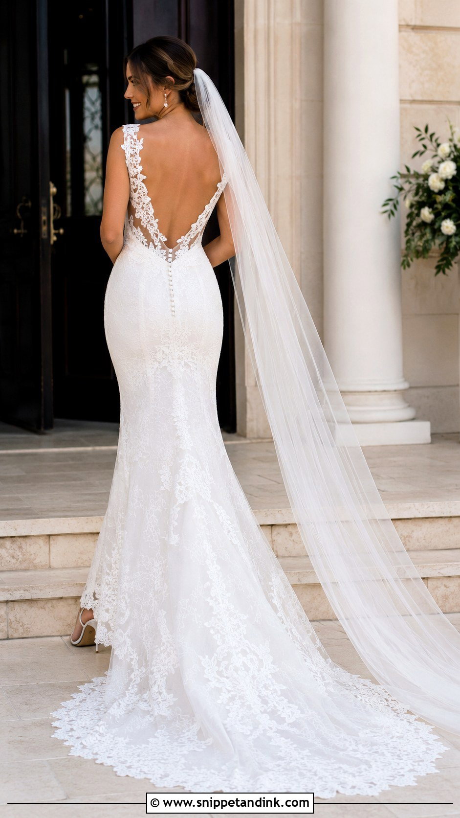 Fitted Lace Wedding Dress With Open Back - Snippet and Ink - 25 Fitted Lace Wedding Dress Ideas