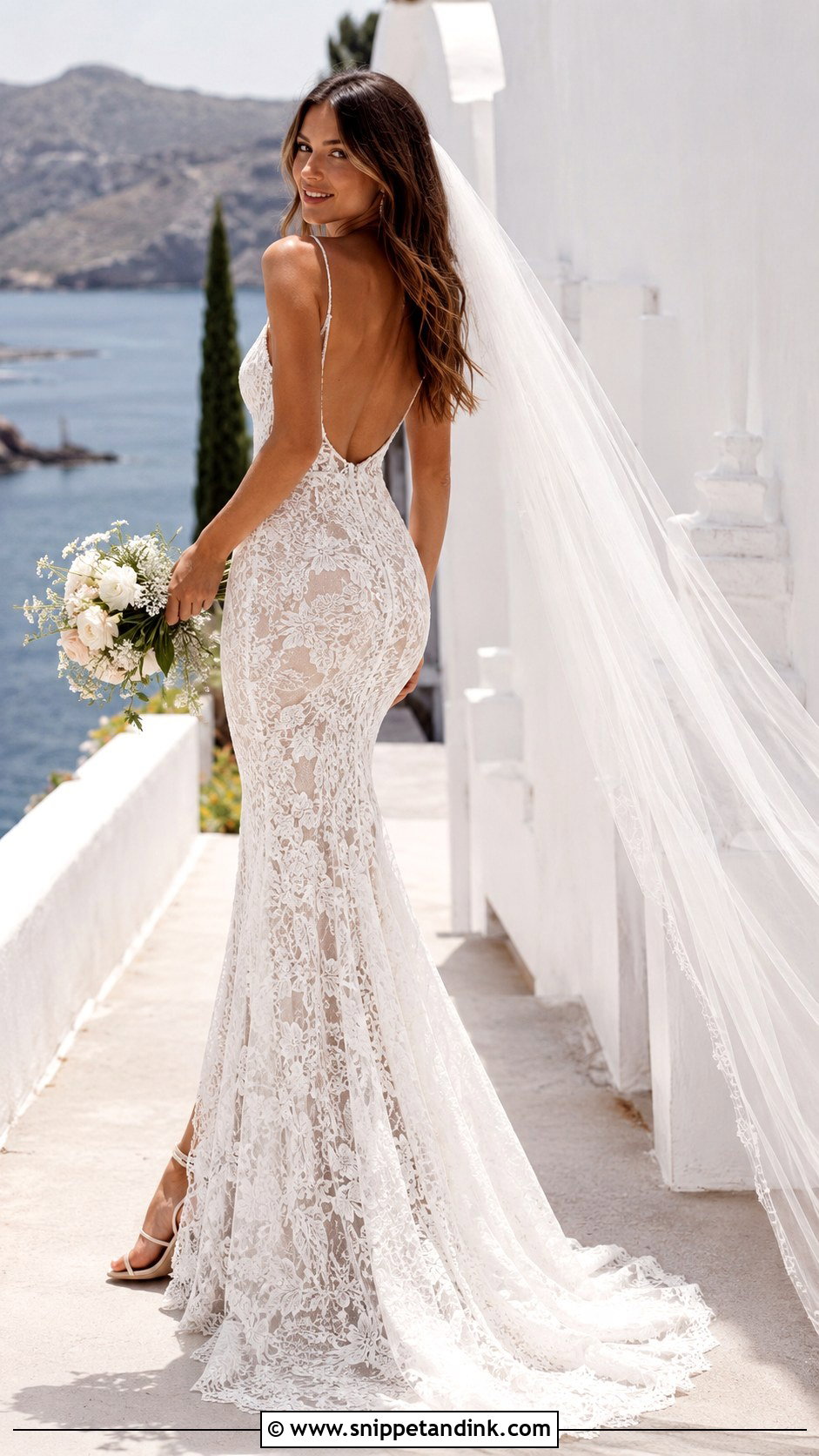 Fitted Lace Wedding Dress With Spaghetti Straps - Snippet and Ink - 25 Fitted Lace Wedding Dress Ideas
