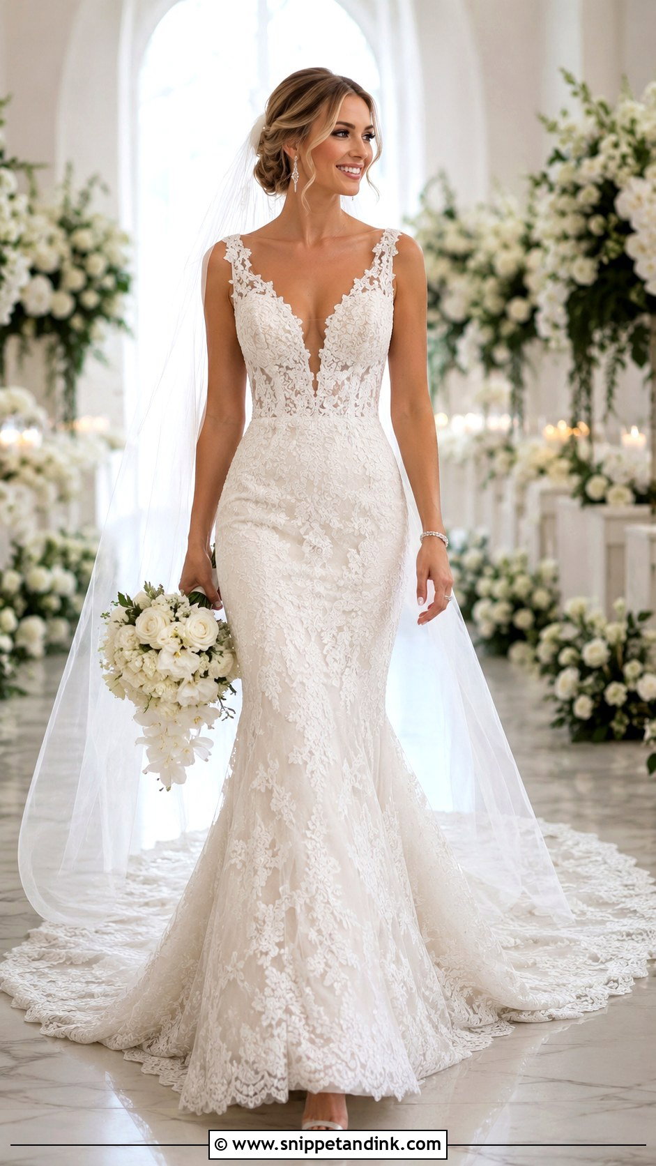 Fitted Lace Wedding Dress With Train - Snippet and Ink - 25 Fitted Lace Wedding Dress Ideas