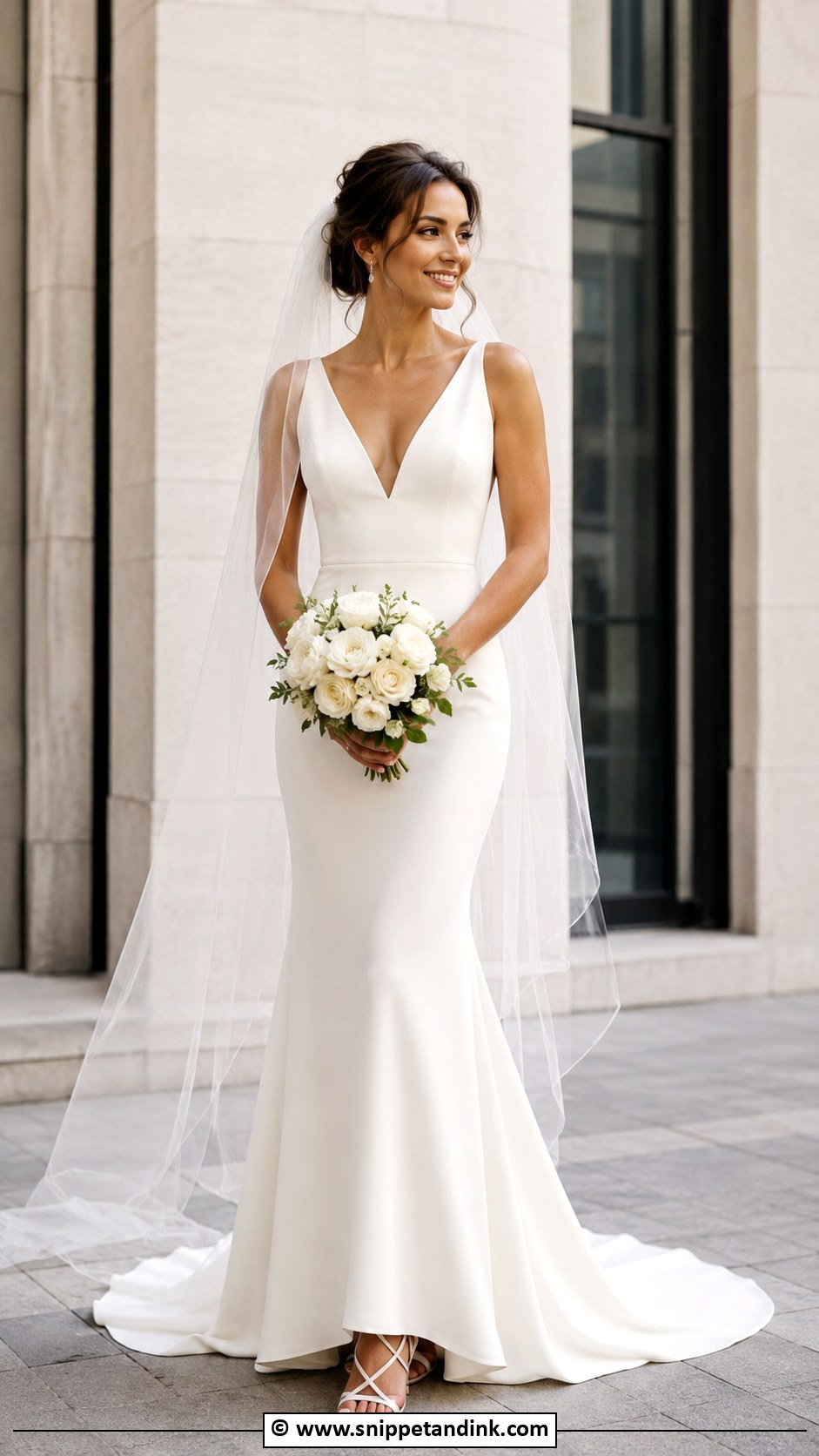 Fitted V Neck Wedding Dress - Snippet and Ink - 30 Fitted Wedding Dress Ideas