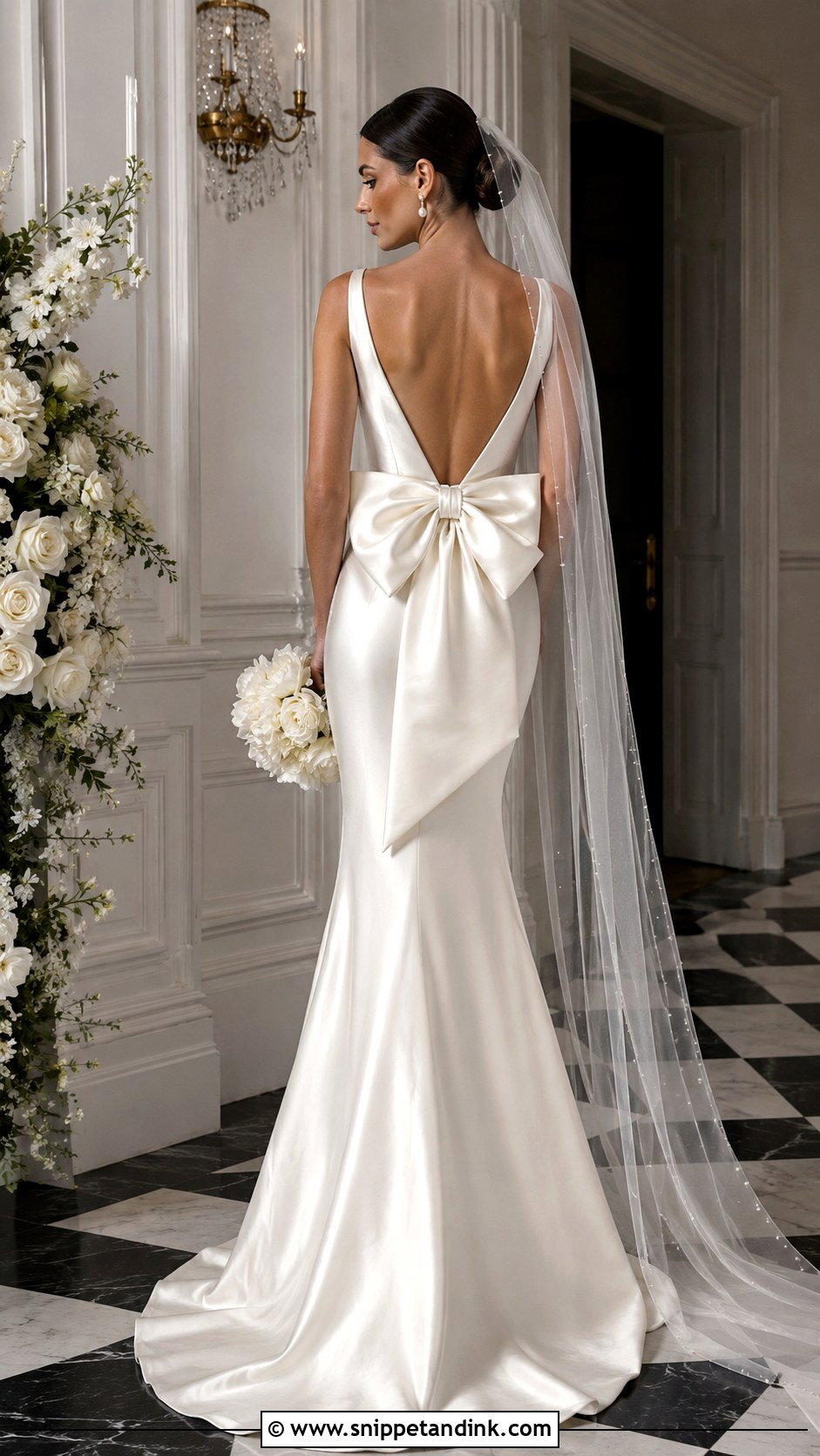 Fitted Wedding Dress With Bow Back - Snippet and Ink - 25 Form Fitting Wedding Dress Ideas