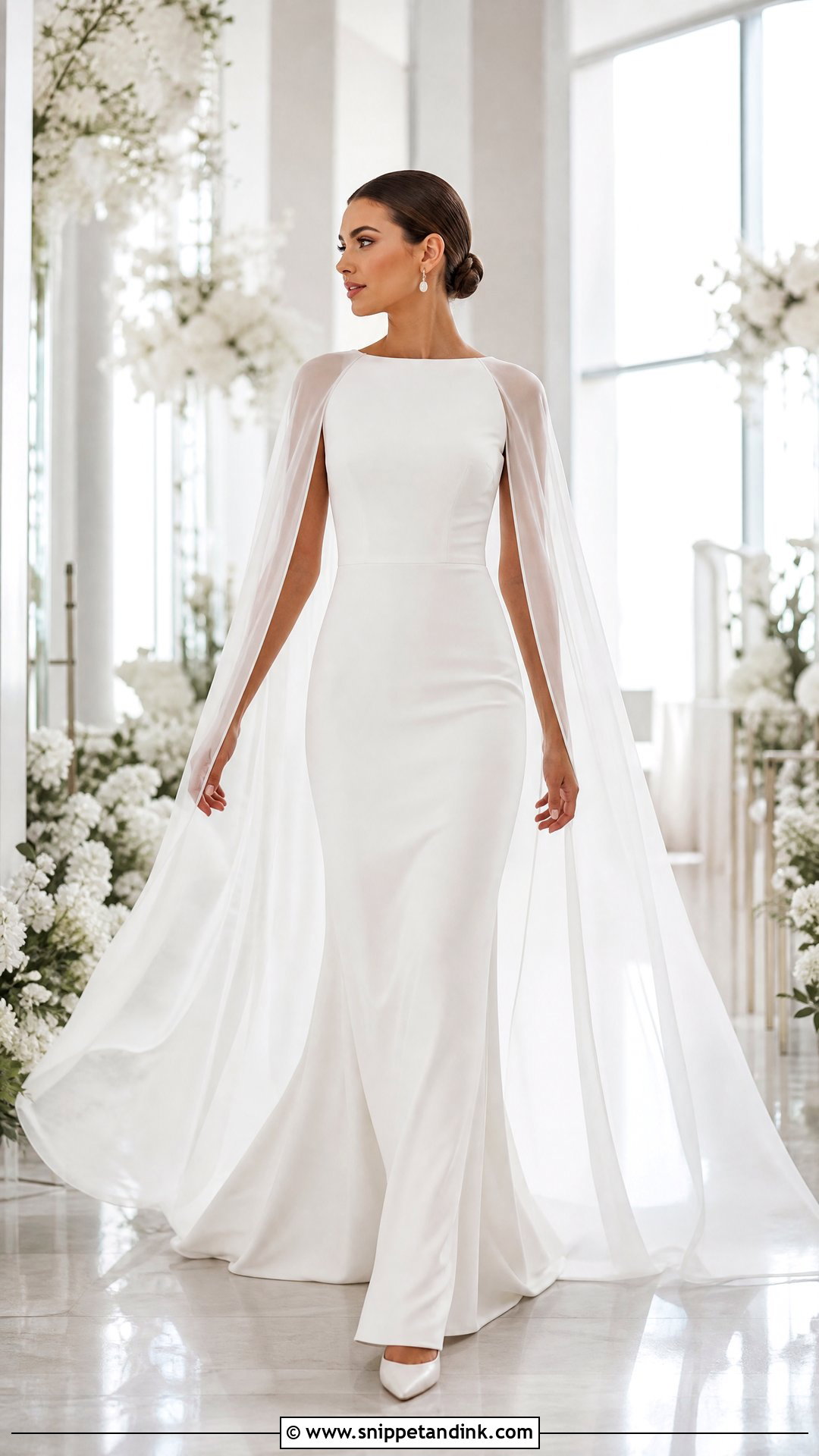 Fitted Wedding Dress With Cape - Snippet and Ink - 20 Tight Fitted Wedding Dress Ideas