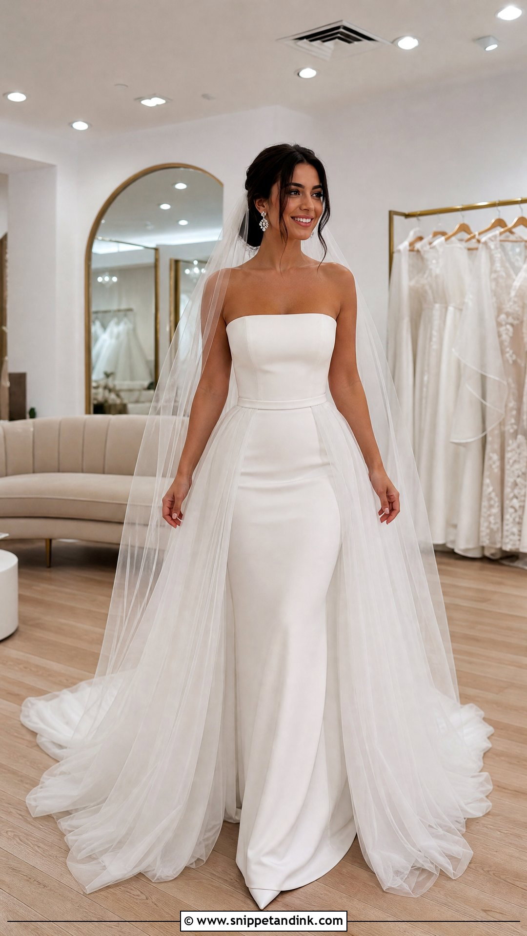 Fitted Wedding Dress With Detachable Overskirt - Snippet and Ink - 20 Wedding Dress Hourglass Shape Ideas