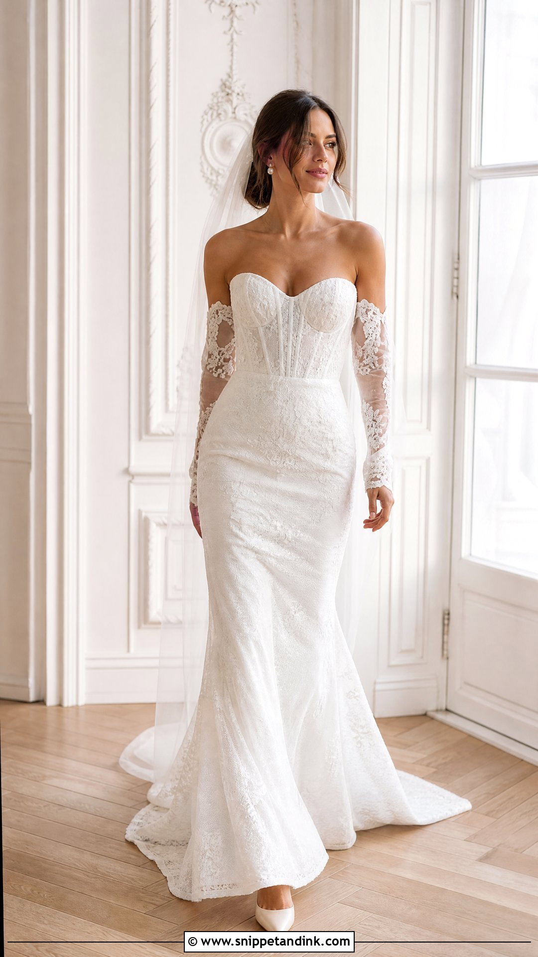 Fitted Wedding Dress With Detachable Sleeves - Snippet and Ink - 25 Wedding Dresses Fitted