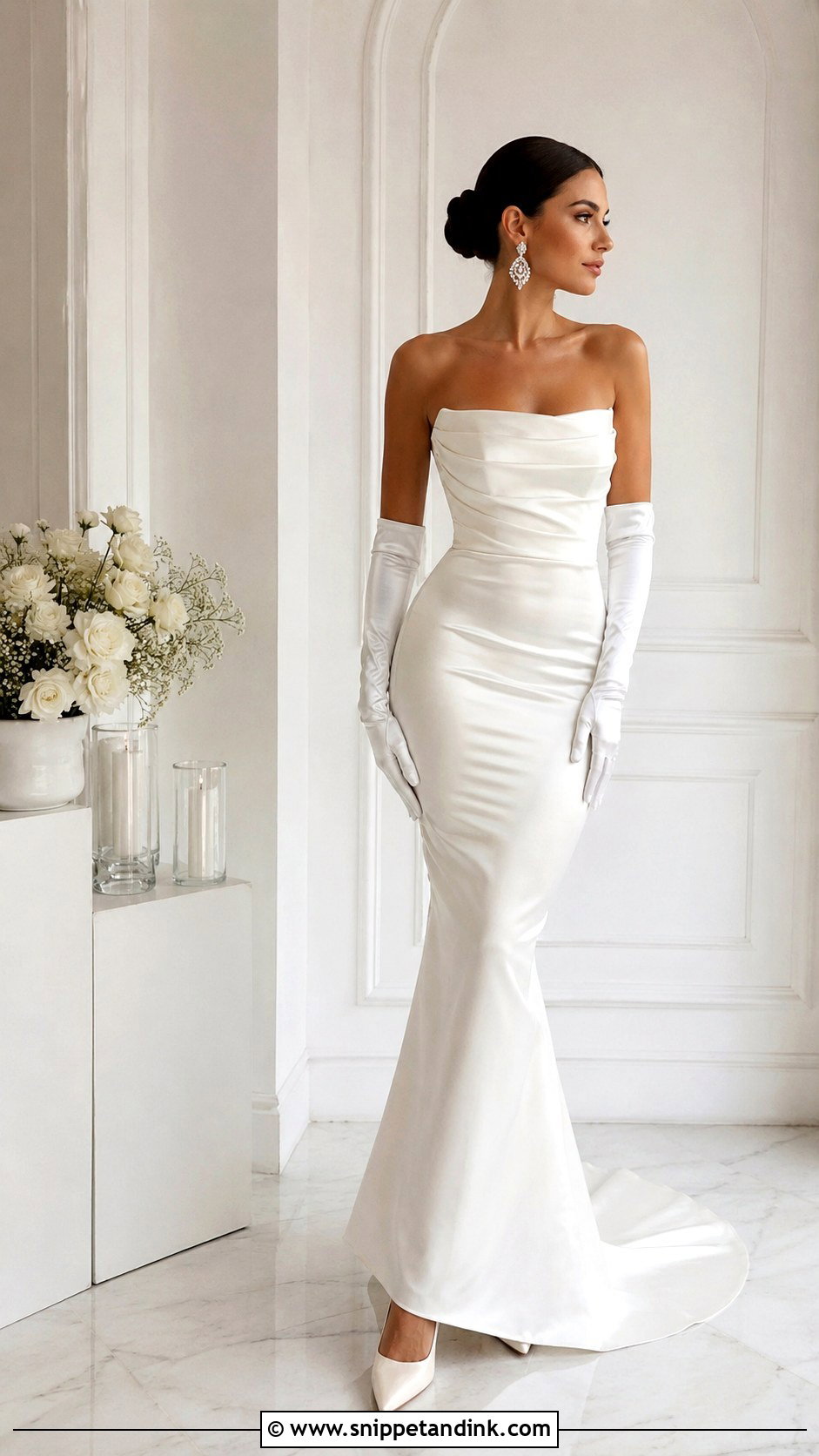 Fitted Wedding Dress With Gloves - Snippet and Ink - 25 Form Fitting Wedding Dress Ideas