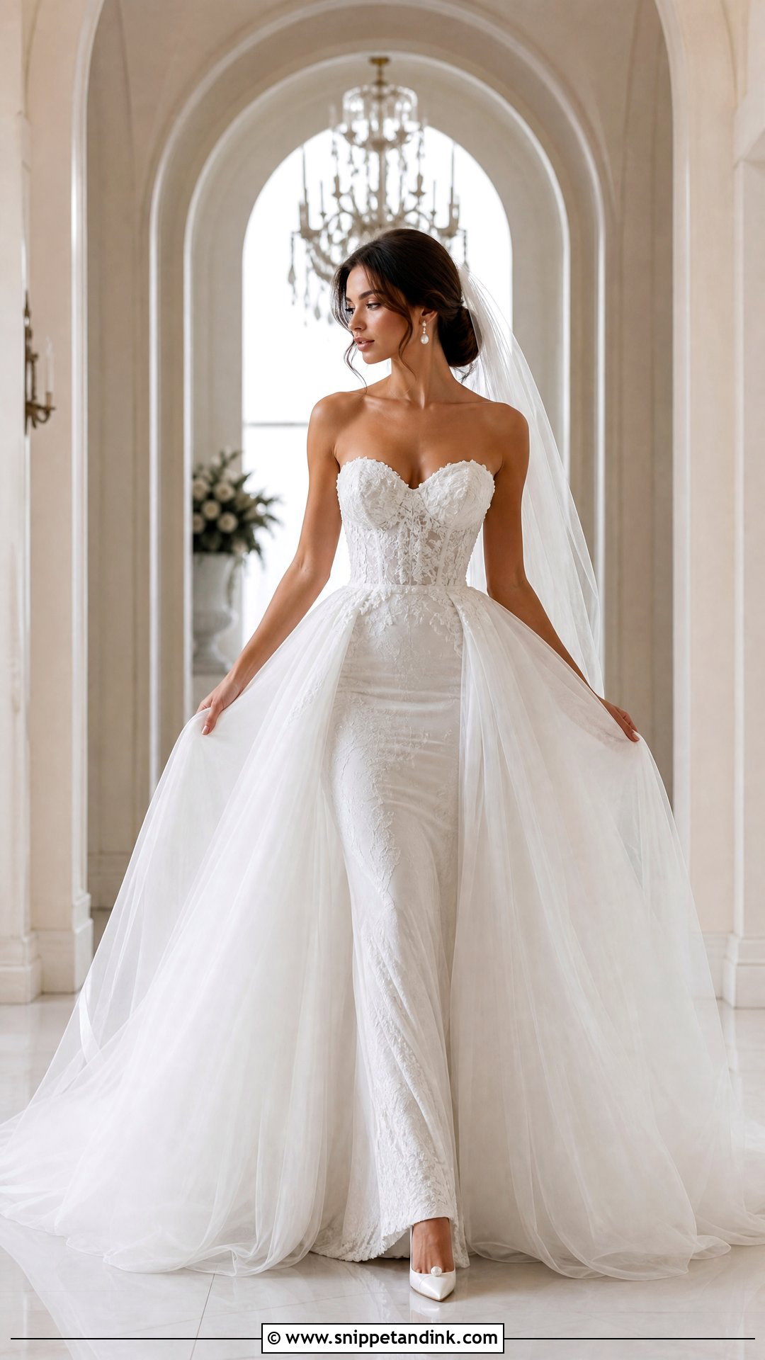 Fitted Wedding Dress With Overskirt - Snippet and Ink - 25 Wedding Dresses Fitted