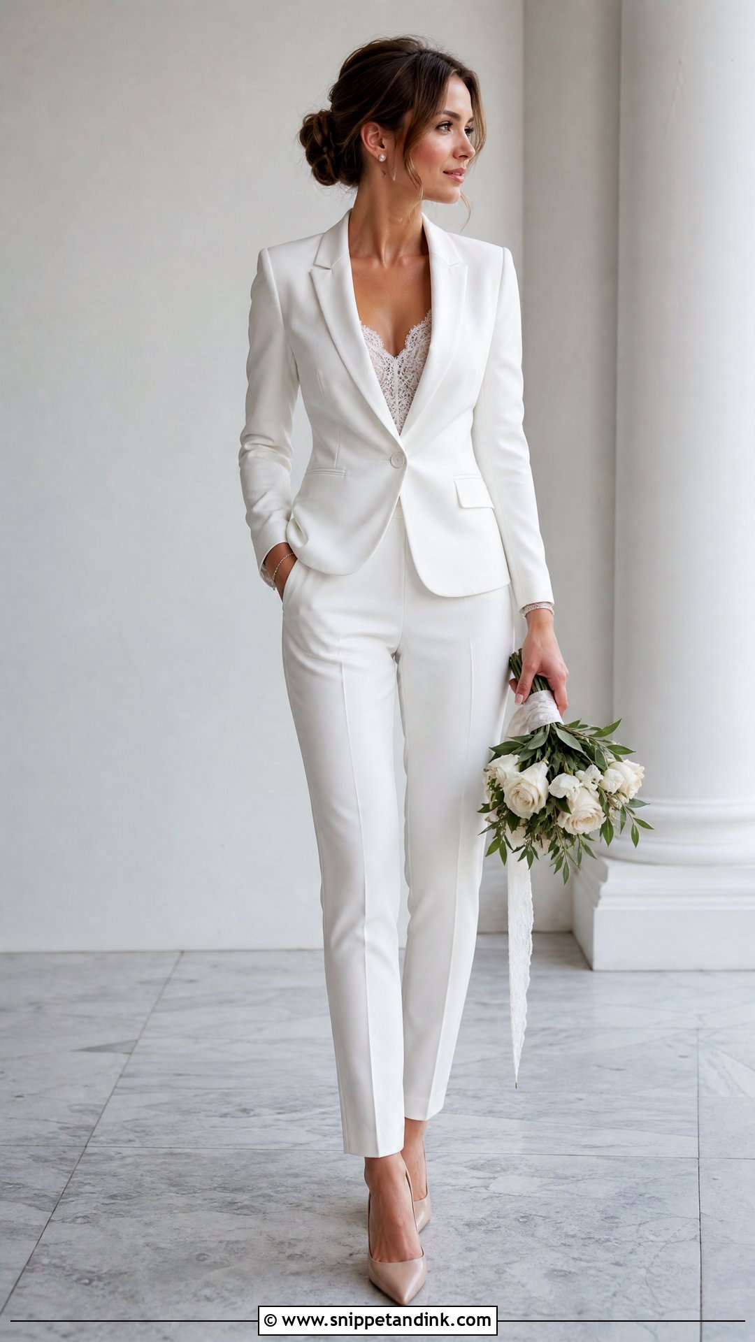 Fitted Wedding Pantsuit For Bride - Snippet and Ink - 25 Wedding Pantsuit the Bride Ideas