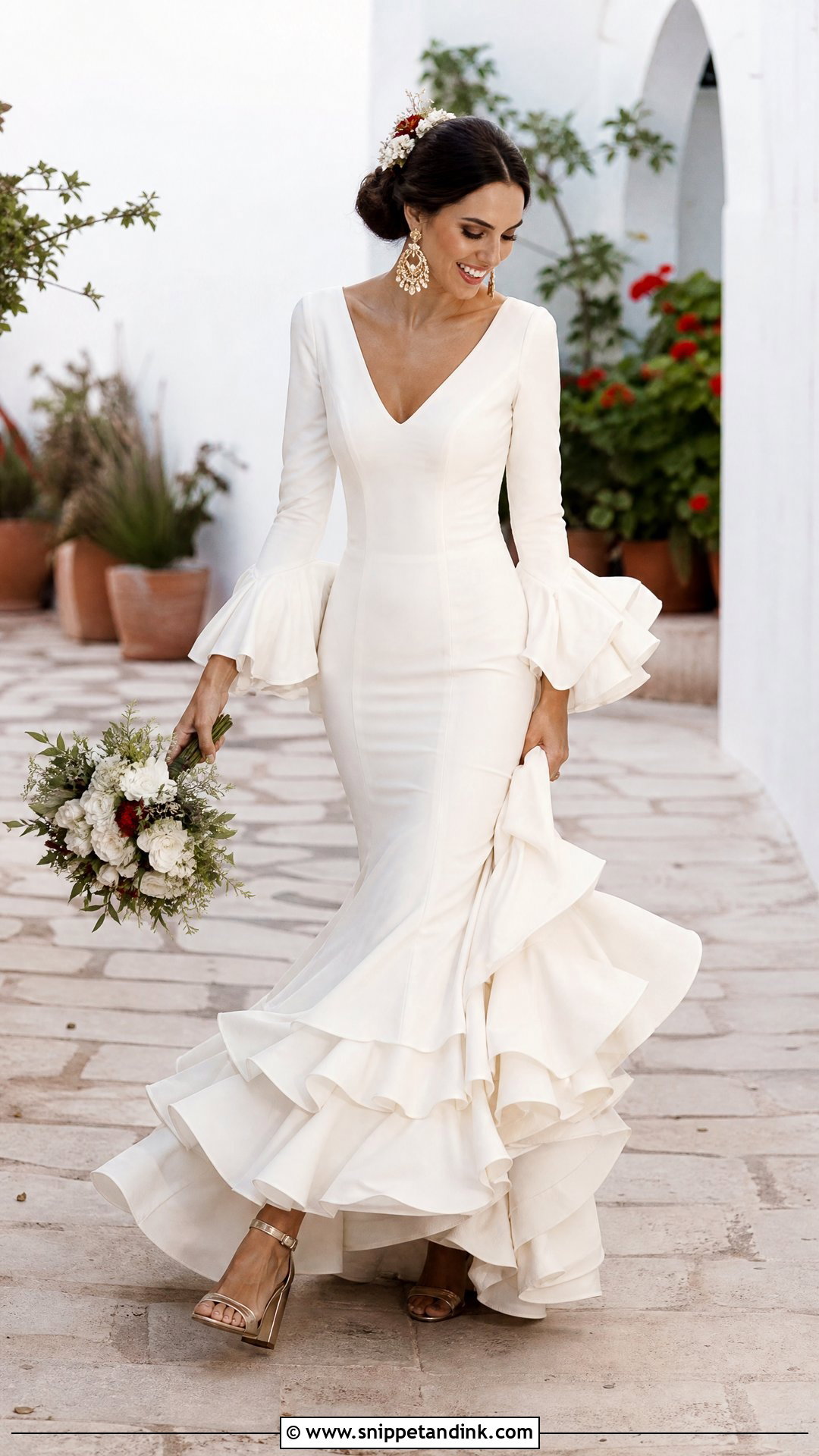 Flamenco Wedding Dress With Ruffled Skirt - Snippet and Ink - 20 Spain Wedding Dress Ideas