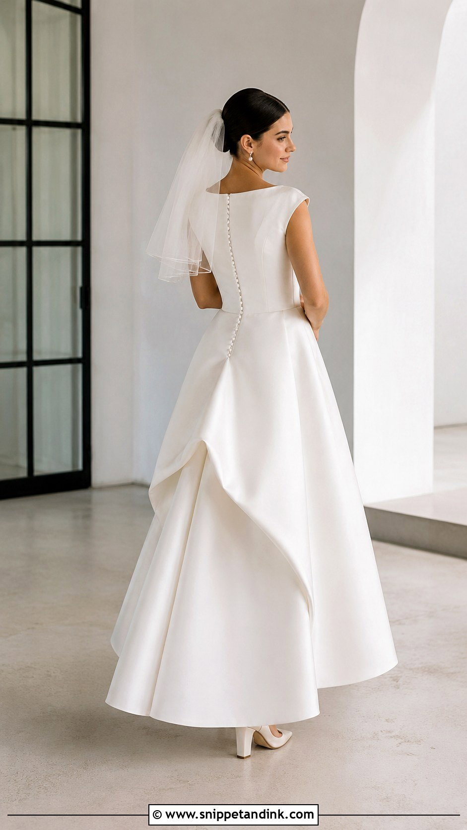 Flip Under Bustle With Mikado Gown - Snippet and Ink - 20 Bustle Types Ideas