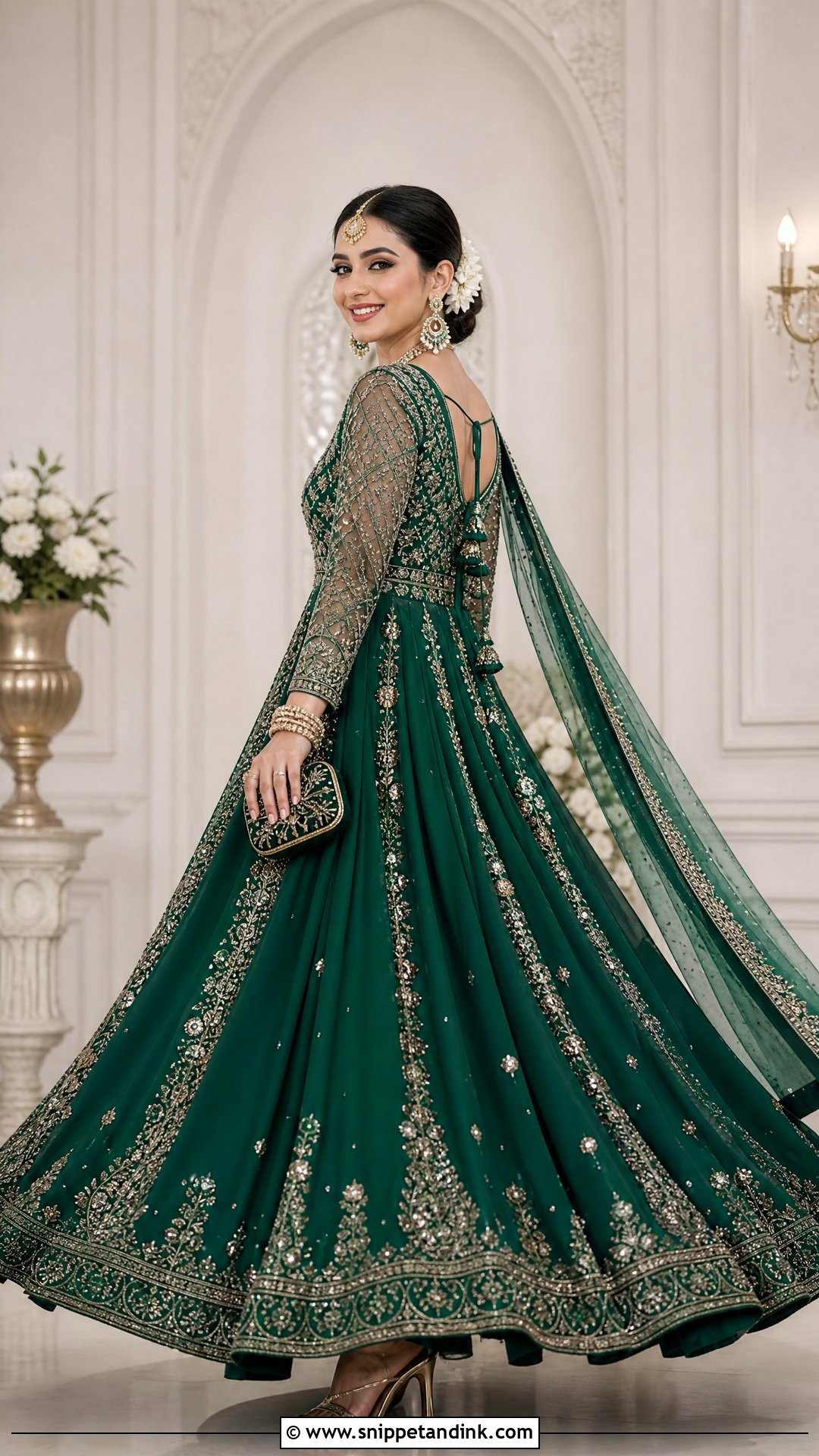 Floor Length Anarkali Bridal Gown - Snippet and Ink - 20 Indian Bridal Photos Wedding Dresses