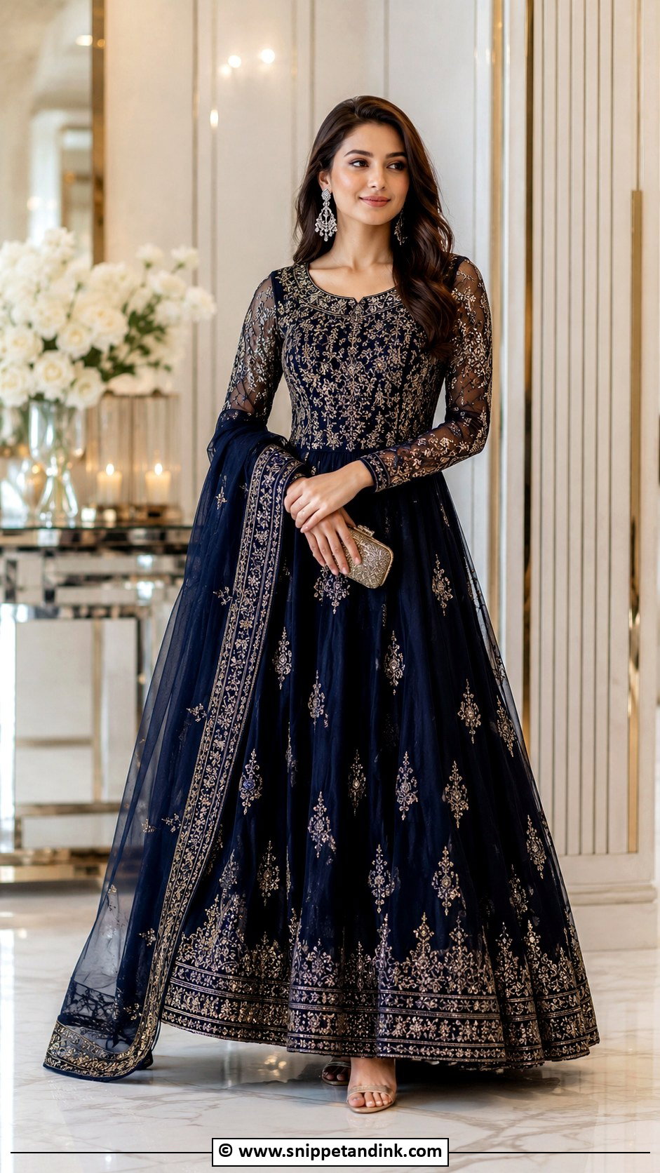 Floor Length Anarkali Dress - Snippet and Ink - 30 Desi Wedding Dresses