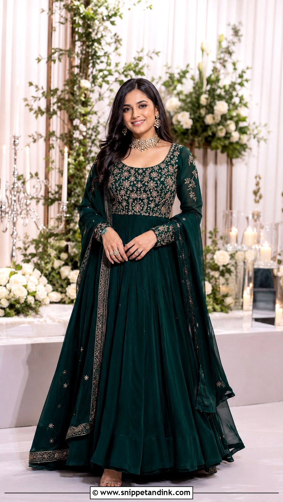 Floor Length Anarkali For Engagement - Snippet and Ink - 30 Indian Engement Dress Ideas
