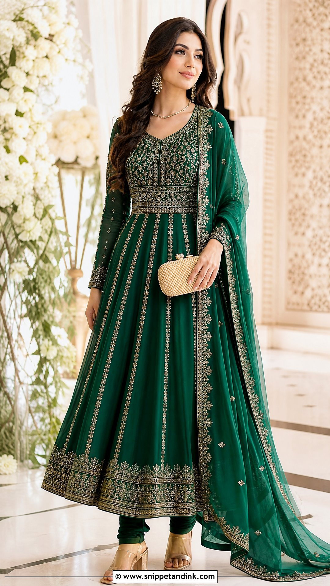 Floor Length Anarkali For Hindu Wedding - Snippet and Ink - 20 Hindu Wedding Outfit Ideas