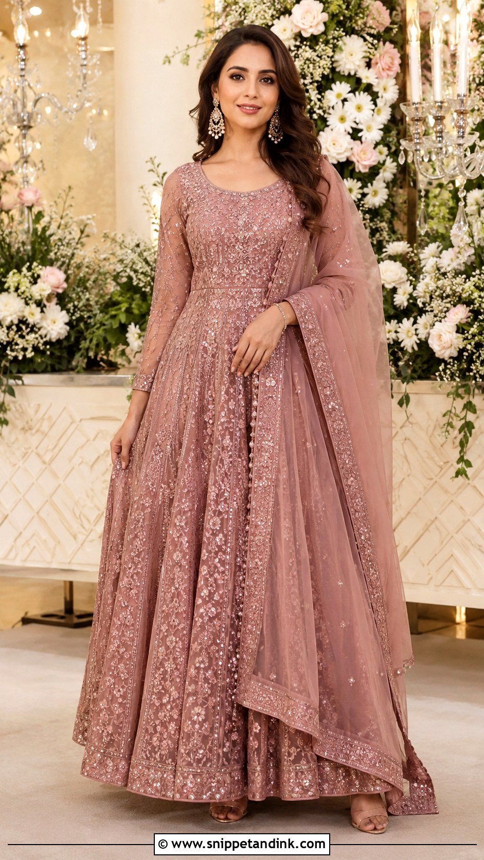 Floor Length Anarkali For Indian Wedding Party - Snippet and Ink - 25 Indian Wedding Party Dresses