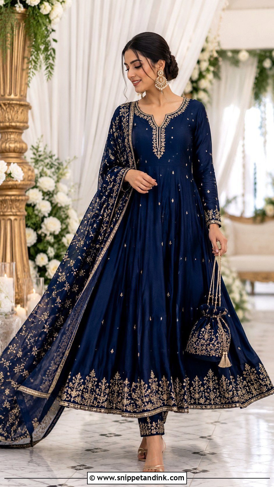 Floor Length Anarkali For Wedding Ceremony - Snippet and Ink - 20 Marrige Function Outfit Ideas