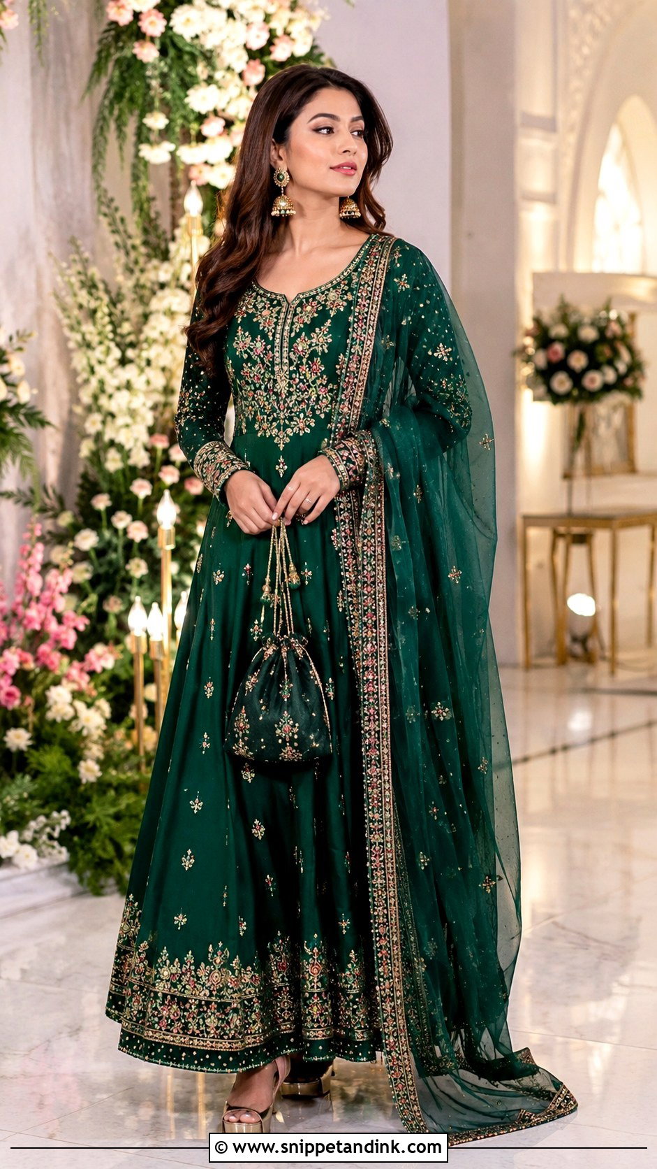 Floor Length Anarkali Frock for Wedding - Snippet and Ink - 20 Long Frock for Wedding Ideas