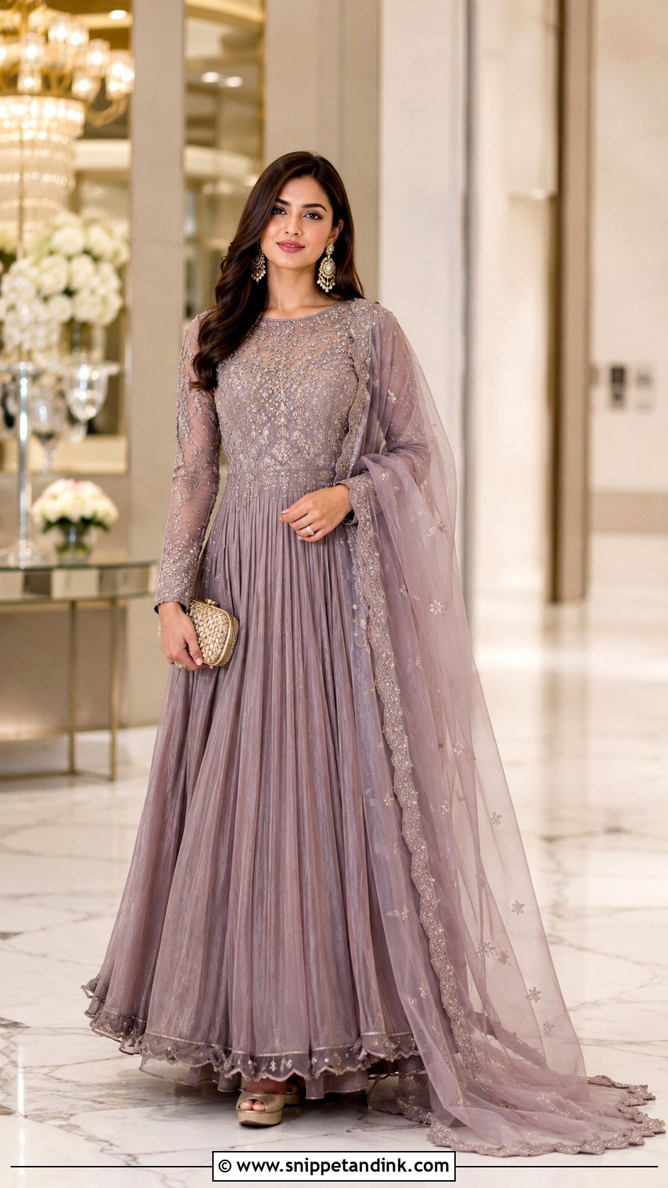 Floor Length Anarkali Gown With Dupatta - Snippet and Ink - 20 Anarkali Dress with Dupatta Ideas