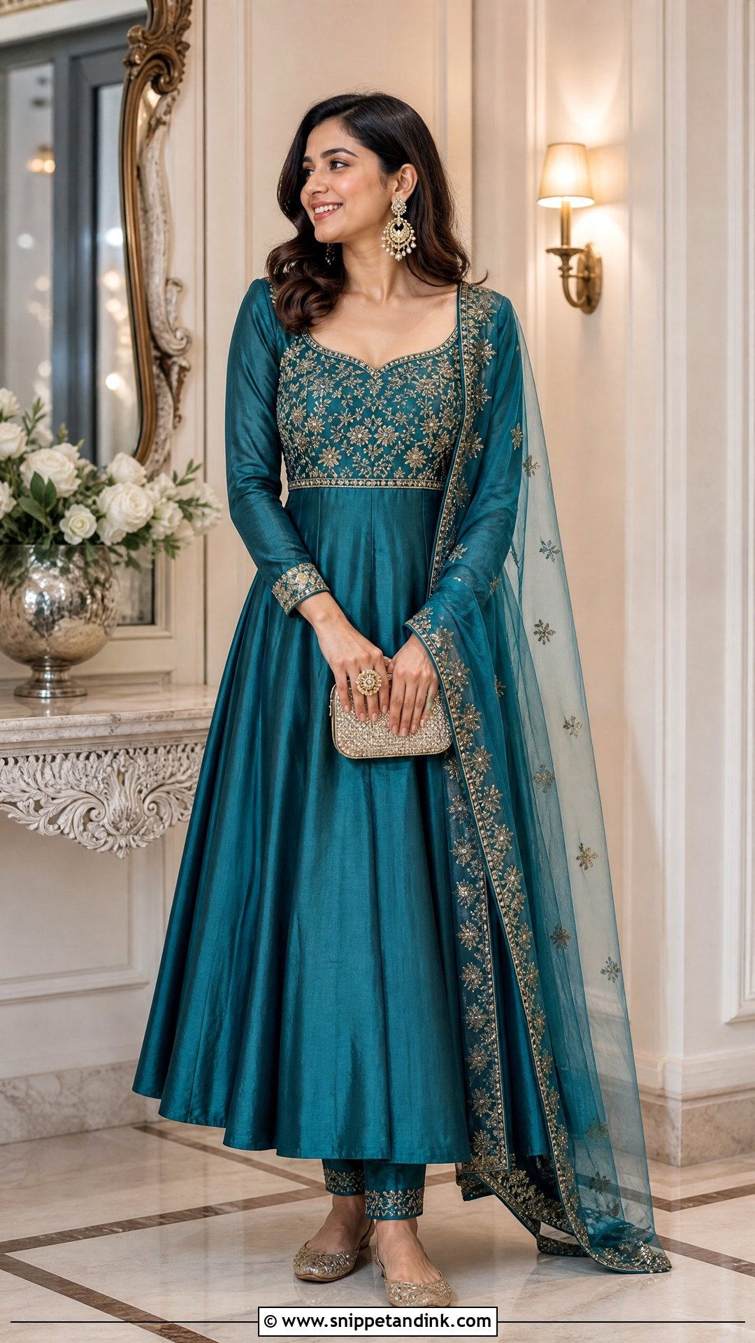 Floor Length Anarkali Indian Wedding Dress - Snippet and Ink - 20 Indian Wedding Dresses Women