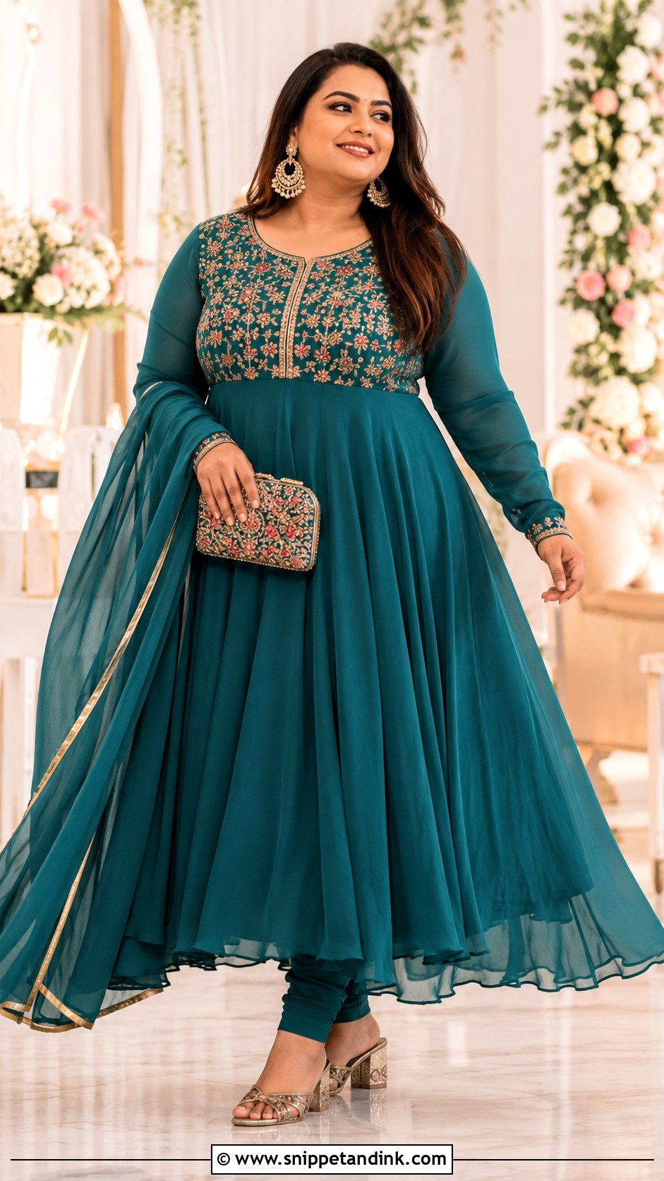 Floor Length Anarkali Suit - Snippet and Ink - 20 Indian Wedding Dress Styles