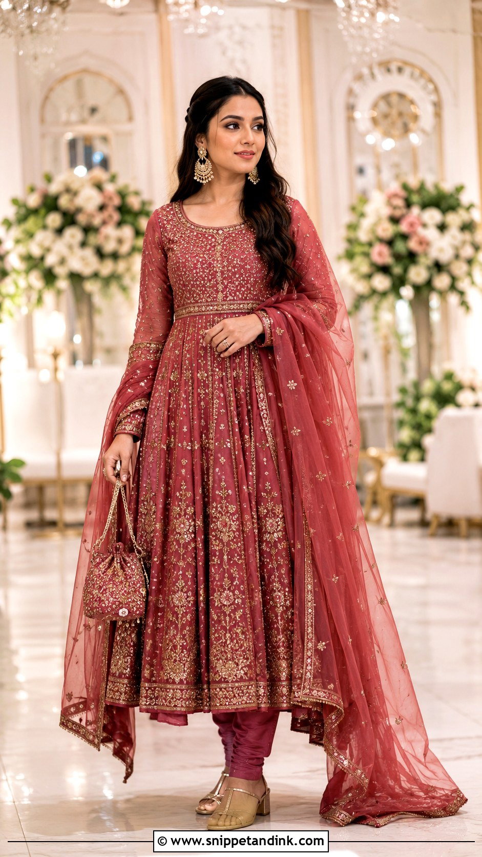 Floor Length Anarkali Wedding Dress - Snippet and Ink - 20 Designer Indian Wedding Dresses