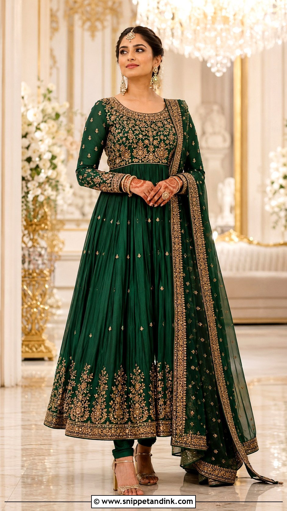 Floor Length Anarkali Wedding Dress - Snippet and Ink - 20 Best Indian Wedding Dresses